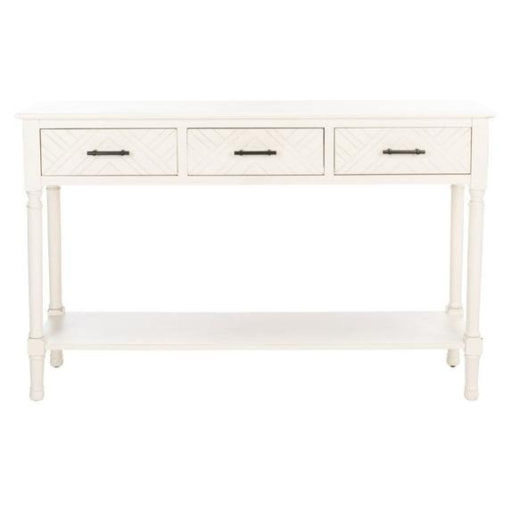 Peyton 3 Drawer Console Table - Distressed White - Safavieh