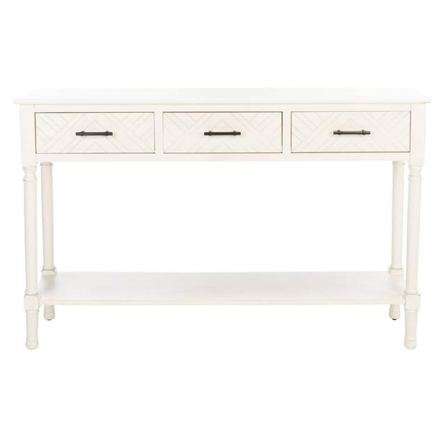 Peyton 3 Drawer Console Table - Distressed White - Safavieh