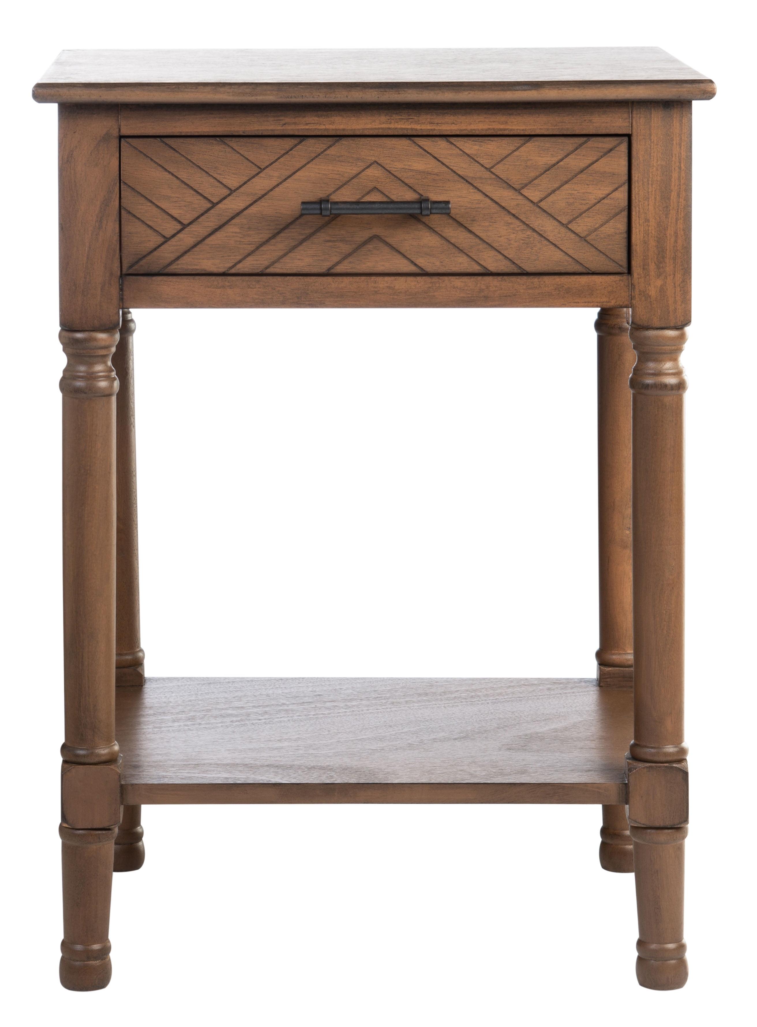 SAFAVIEH Peyton French Brown Rectangle Wood Storage End Table (19 in. W x 15.8 in. D x 26 in. H)