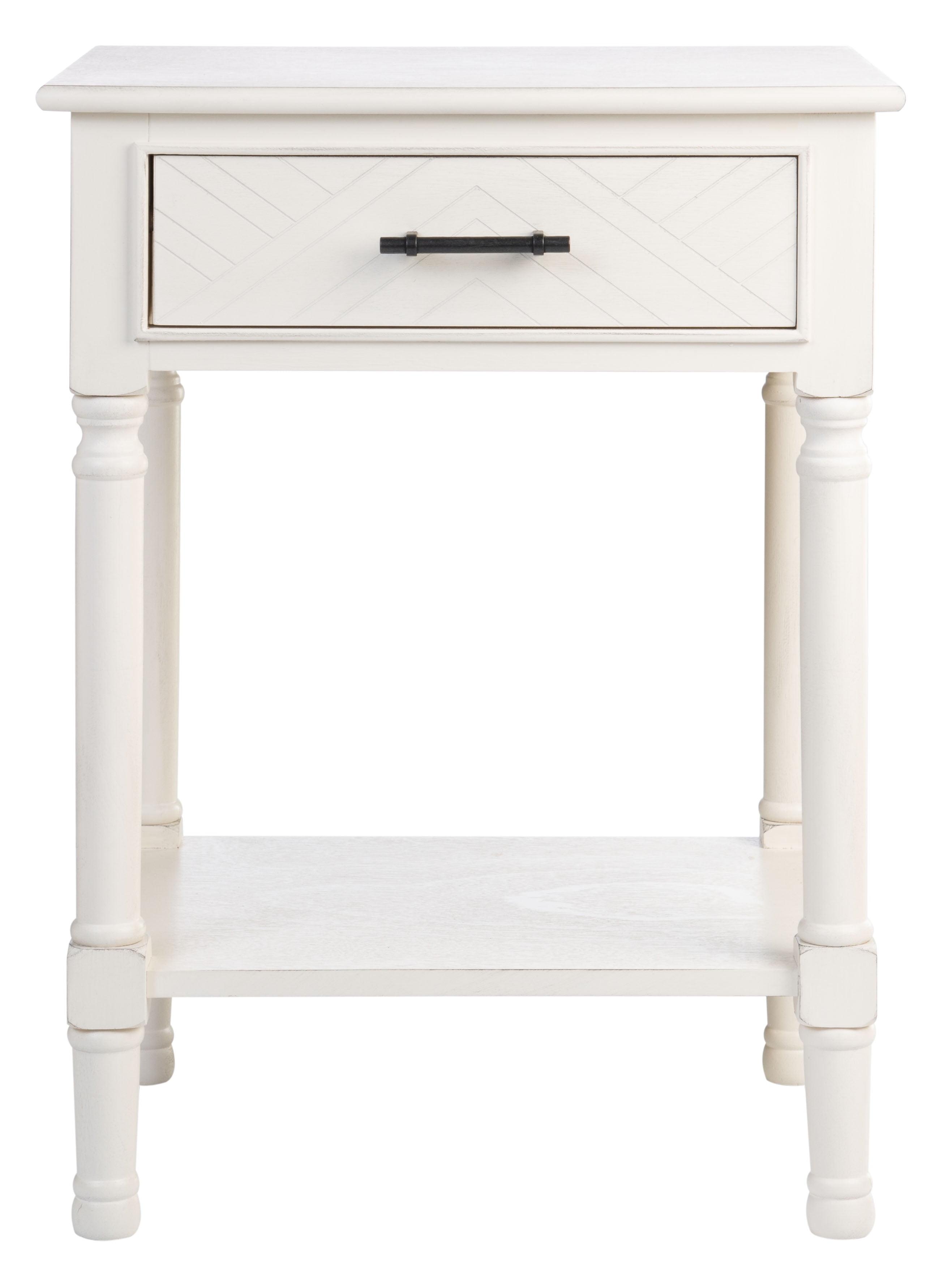 SAFAVIEH Peyton French White Rectangle Wood Storage End Table (19 in. W x 15.8 in. D x 26 in. H)