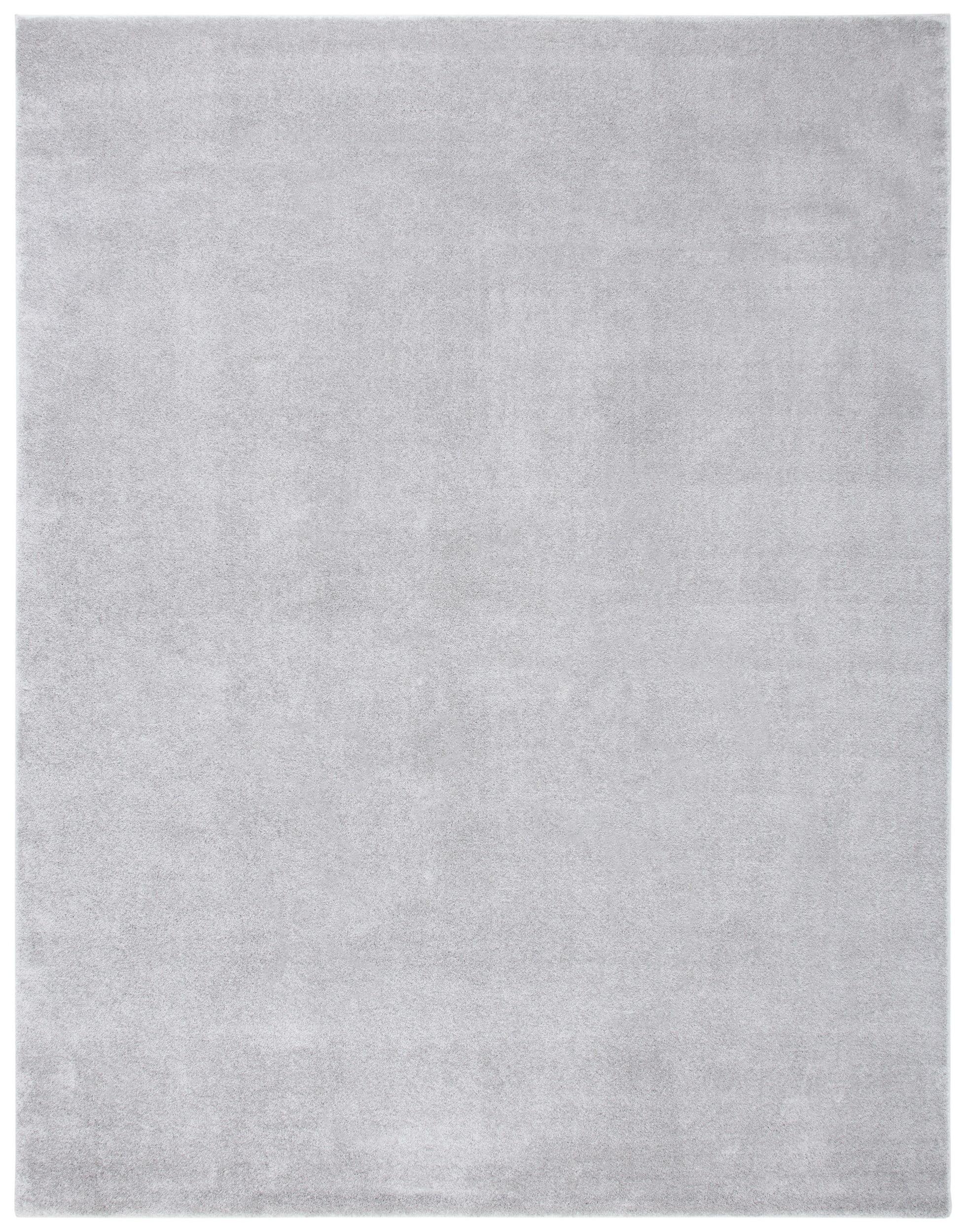 Aeneas Light Grey Rectangular Synthetic Plush Area Rug, 5'5" x 7'7"