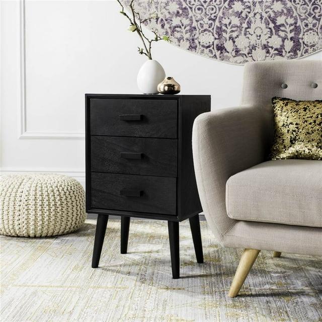 Pomona 3 Drawer Accent Table - CHS5700 - Black - Safavieh
