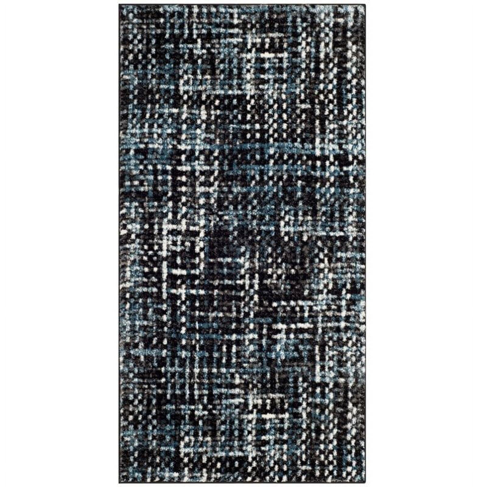 Blue Floral Hand-Knotted Synthetic 4' x 6' Rug