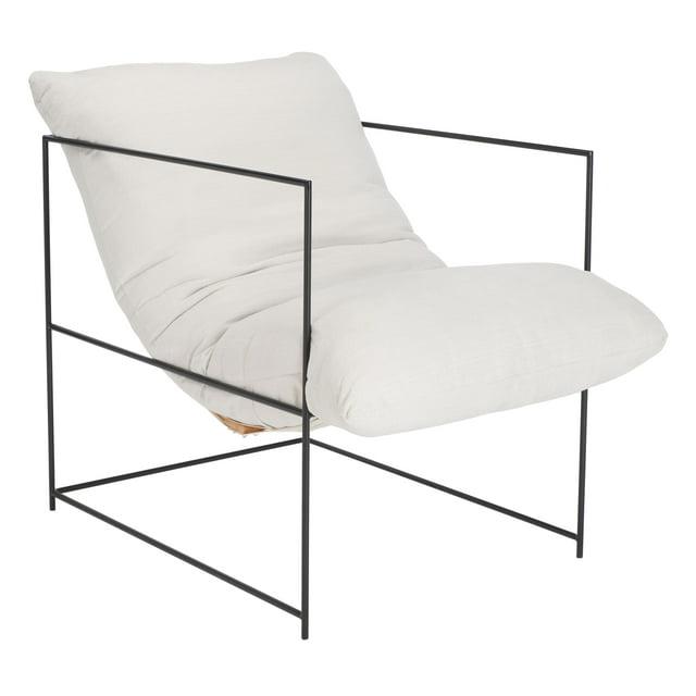 Portland Pillow Top Accent Chair - ACH4511 - Ivory/Black - Safavieh
