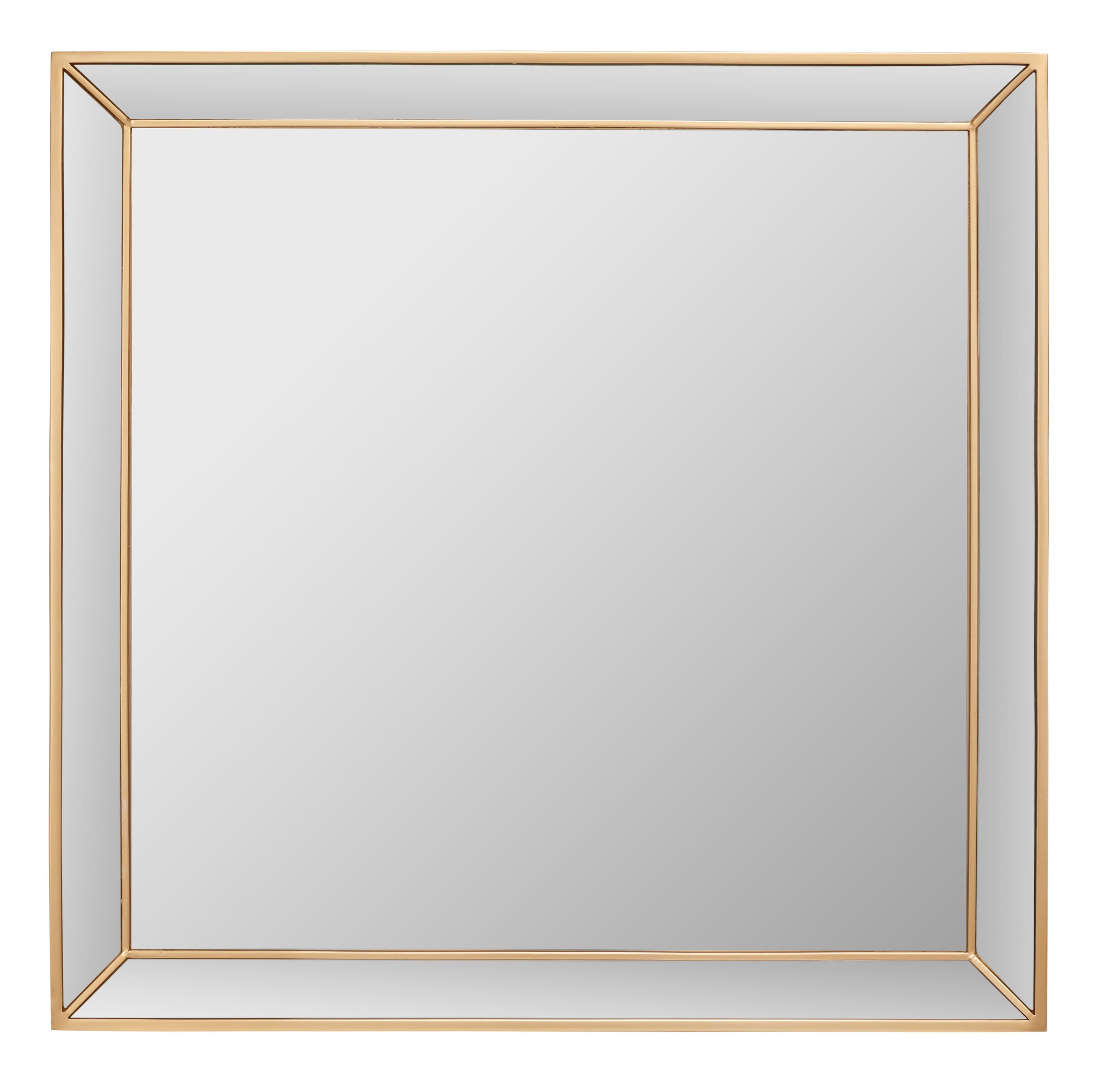 SAFAVIEH Presea 36 in. Square Solid Framed Mirror, Gold