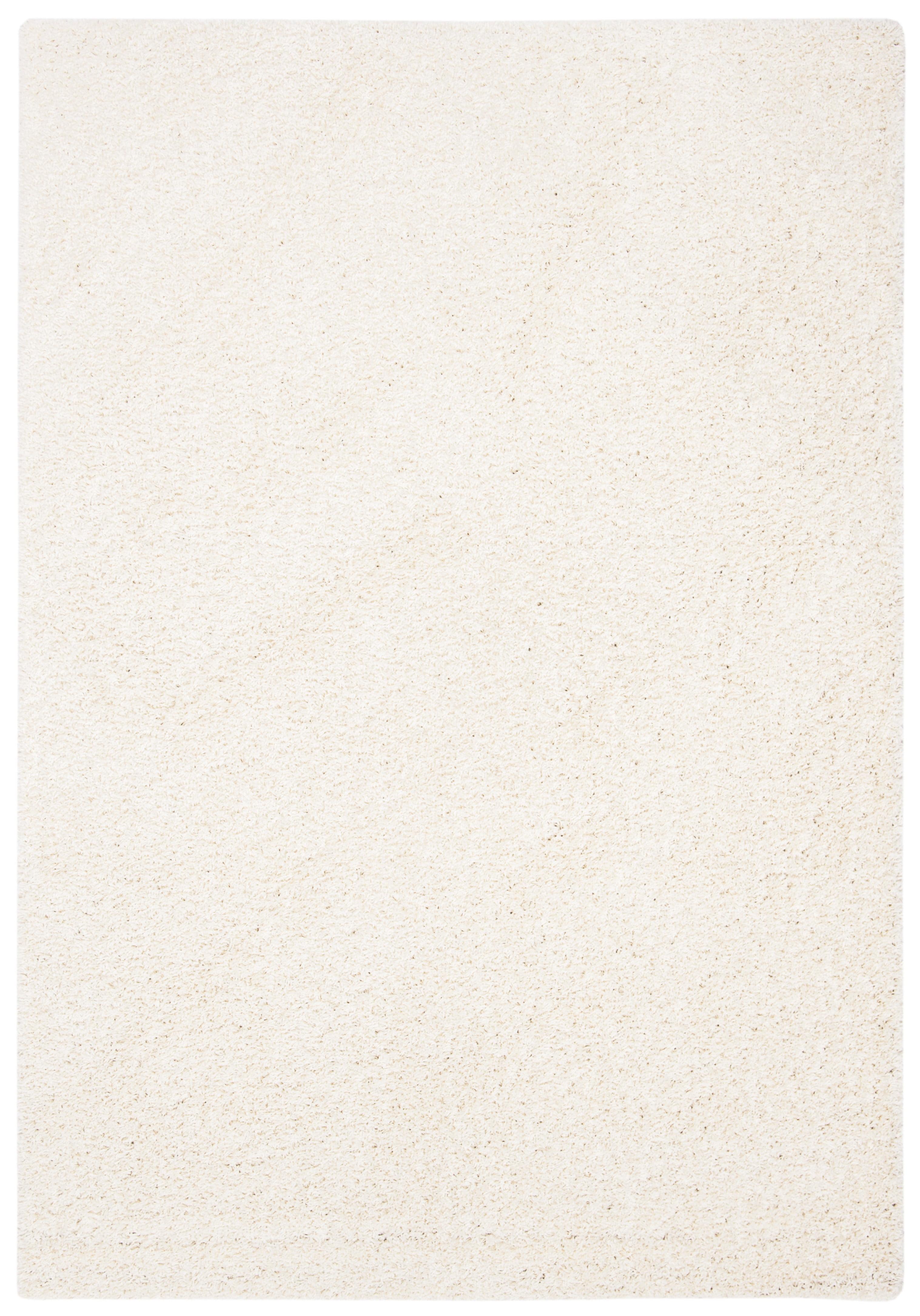 Ivory Bliss 4' x 6' Hand-Knotted Synthetic Shag Area Rug