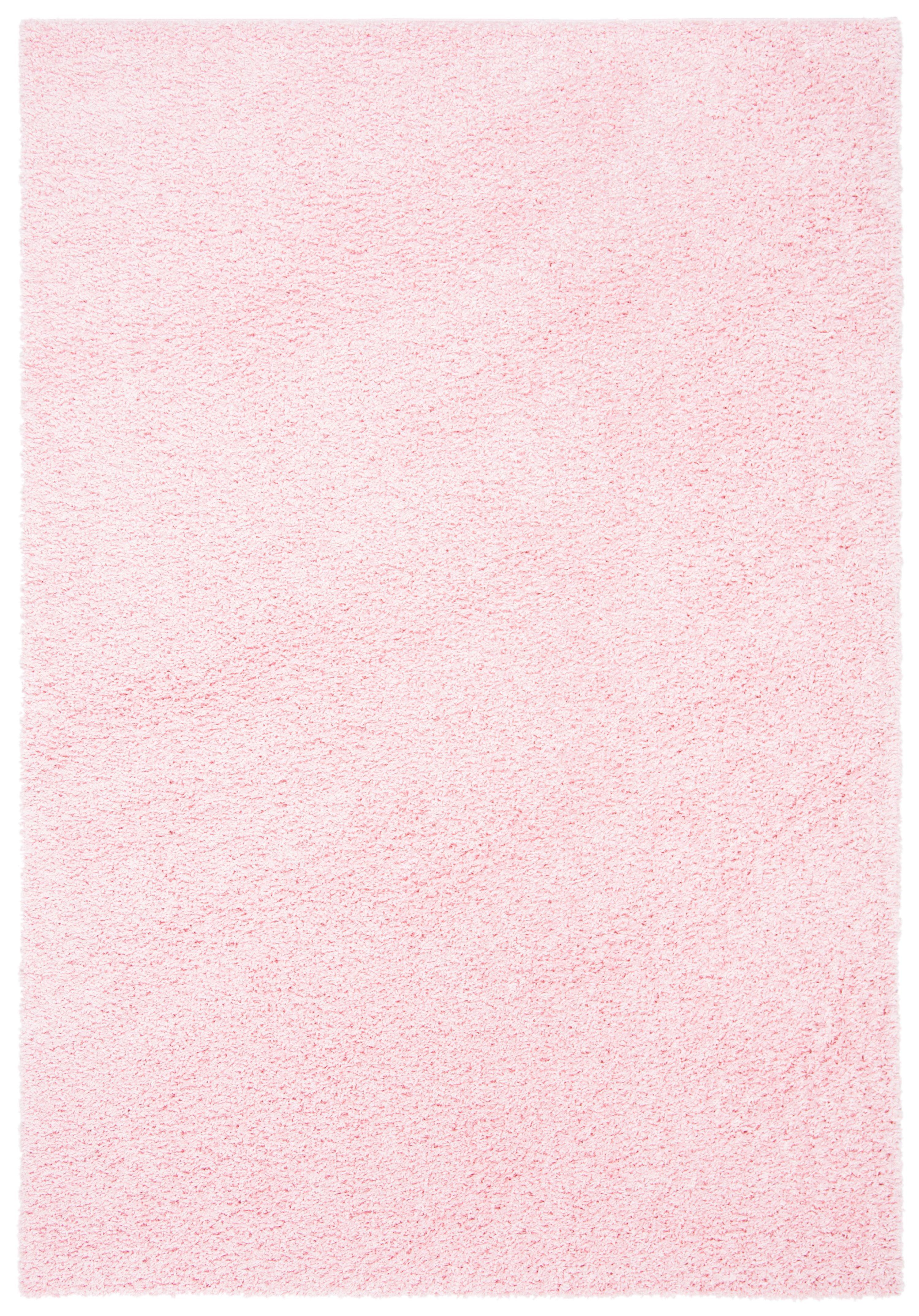 SAFAVIEH Primo Mason Solid Plush Shag Area Rug, Light Pink, 4' x 6'