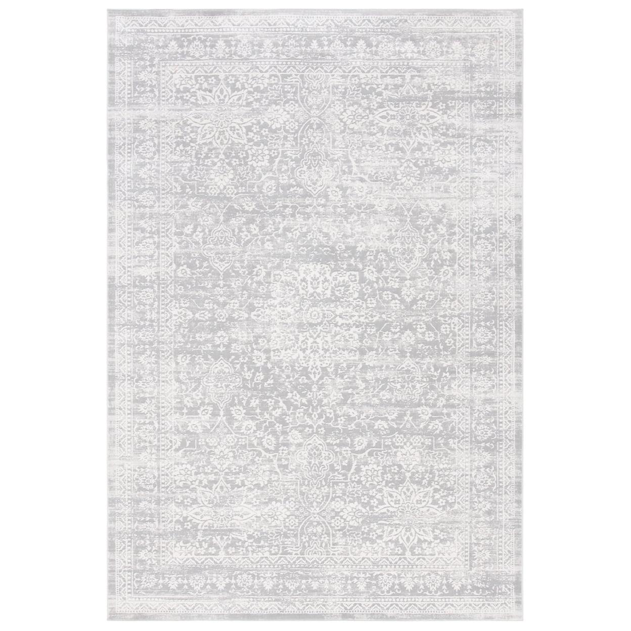 Elegant Gray and Beige Hand-Knotted Viscose Cotton Blend Runner Rug, 2' x 8'