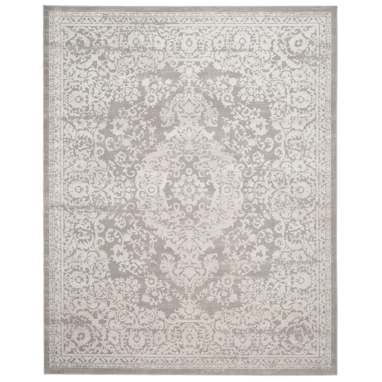 SAFAVIEH Princeton Weldon Floral Bordered Area Rug, Grey/Beige, 9' x 12'