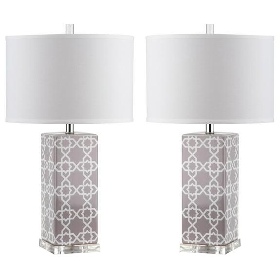 Quatrefoil Table Lamp (Set of 2) - 27 Inch Height - LIT4133 - Grey - Safavieh