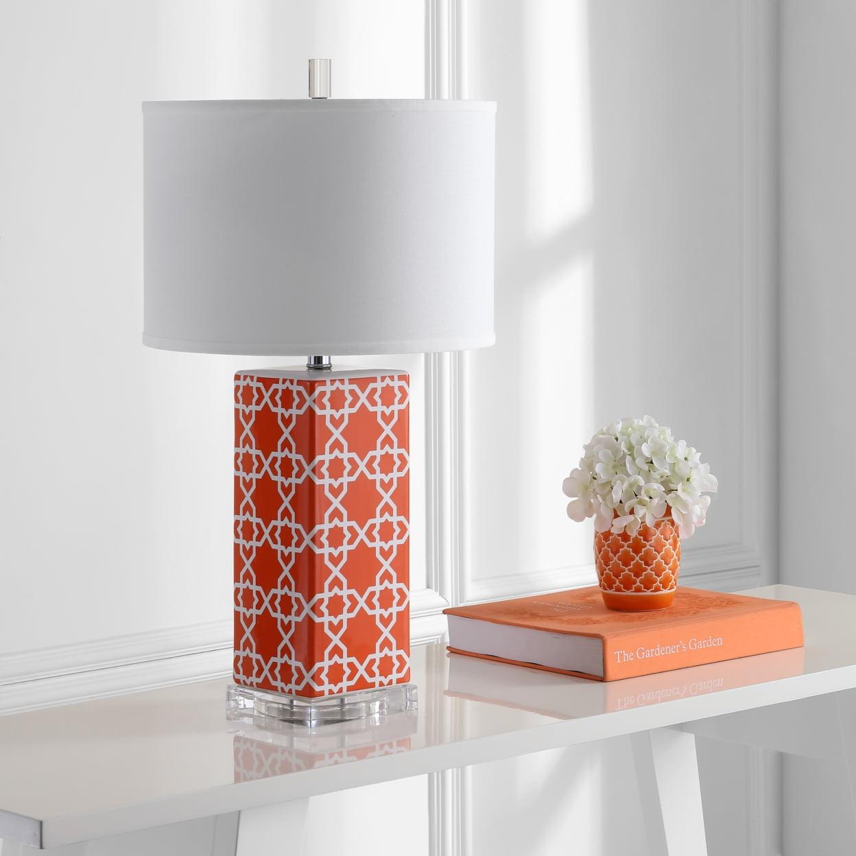 Quatrefoil Table Lamp (Set of 2) - Orange - Safavieh.