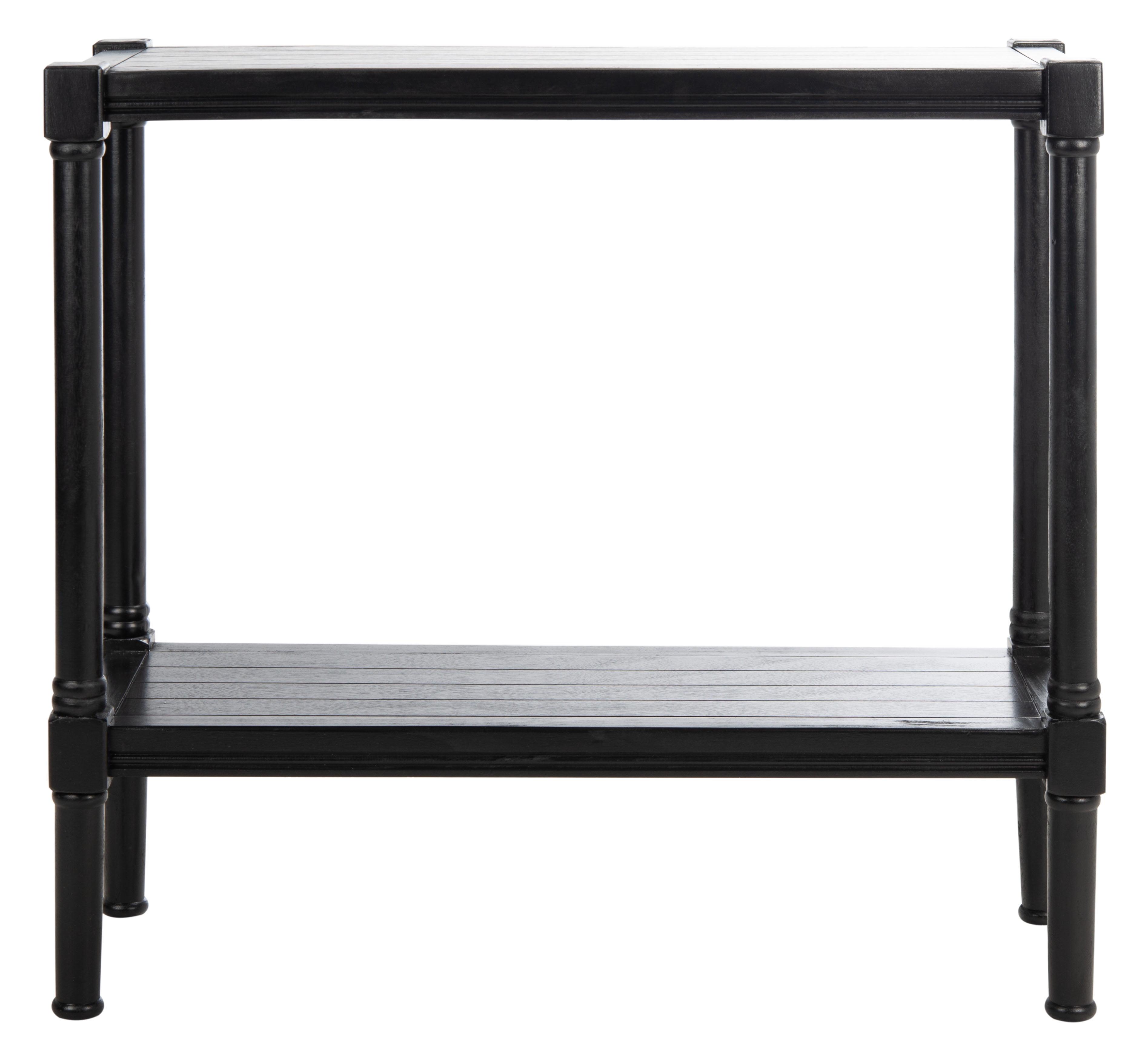 SAFAVIEH Rafiki Amish Black Wood Console Table with Shelf (31.5 in. W x 11.8 in. D x 29.5 in. H)