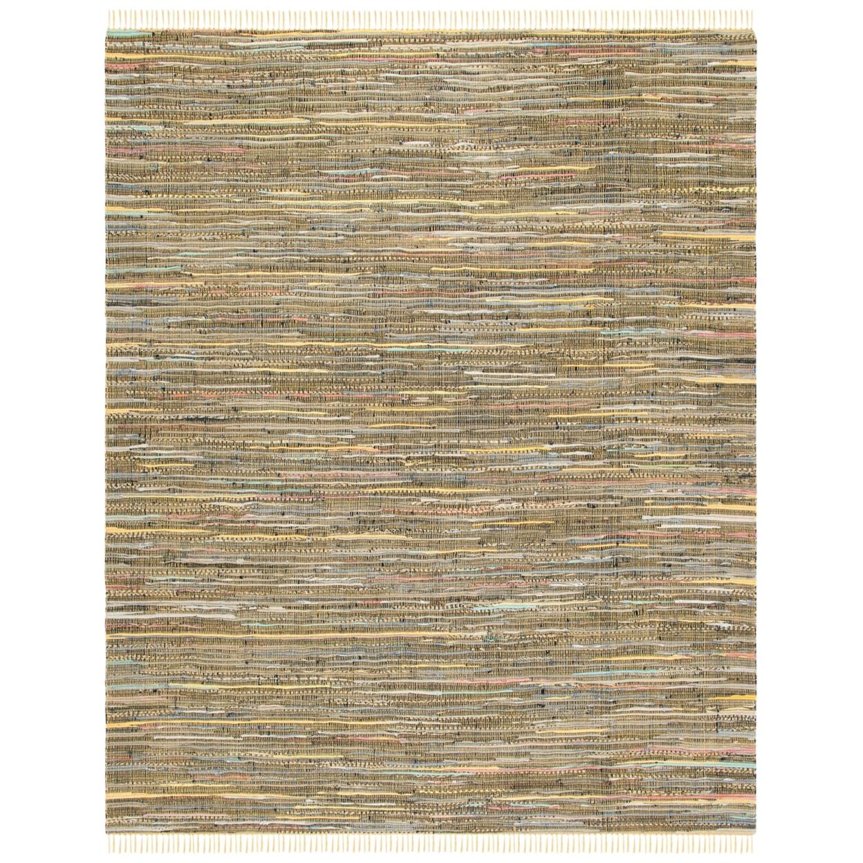 SAFAVIEH Rag Candis Striped Cotton Area Rug, Yellow/Multi, 2' x 3'