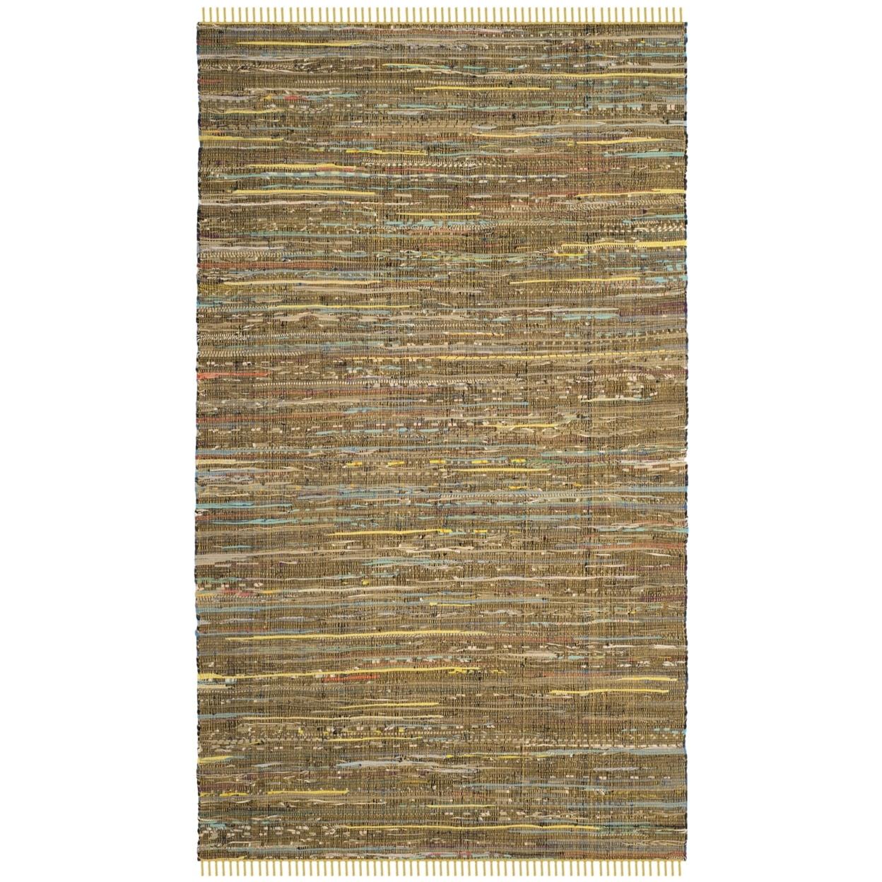 Handwoven Sunshine Stripe Cotton Area Rug, 4' x 6'