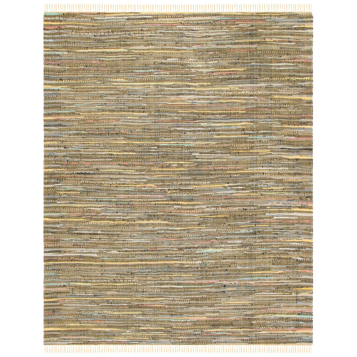 Rag Rug RAR127 Hand Woven Indoor Runner Rug - 2'3"x11' - Yellow/Multi - Safavieh
