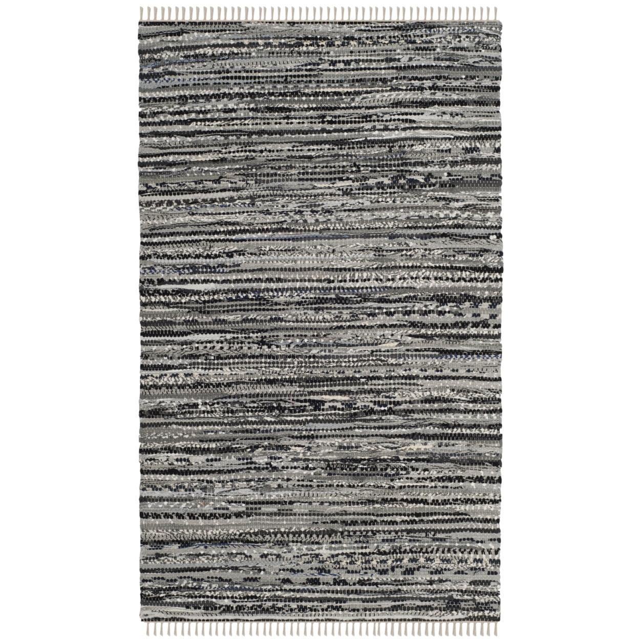Rag Rug RAR128 Hand Woven Indoor Accent Rug - Grey - 2'x3' - Safavieh.