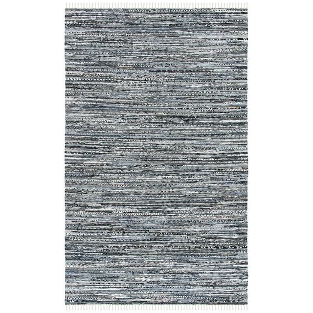 Rag Area Rug RAR128 Hand Woven Area Rug - Grey - 4'x6' - Safavieh.