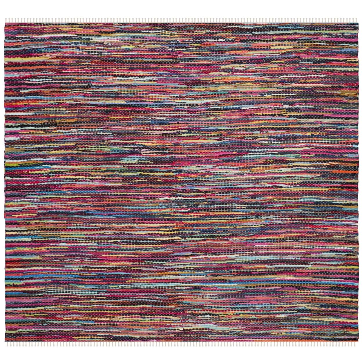 Rag Rug RAR128 Hand Woven Indoor Area Rug - Multi - 8'x8' - Safavieh.