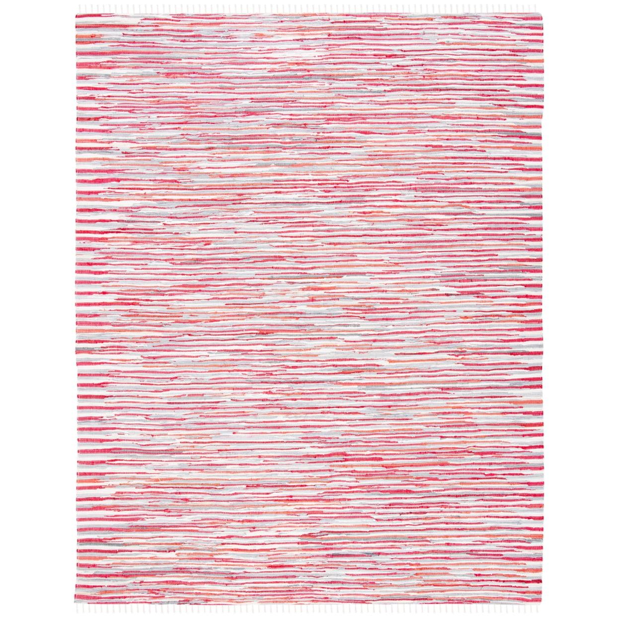 Rag Rug RAR129 Hand Woven Indoor Area Rug - Red/Multi - 5'x8' - Safavieh.