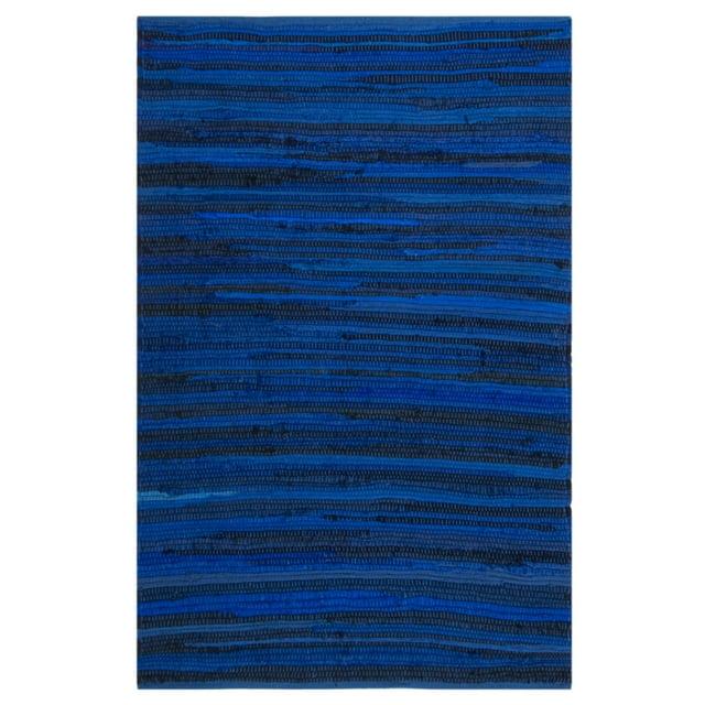 Rag Accent Rug RAR130 Hand Woven Accent Rug - Blue/Multi - 2'6"x4' - Safavieh.