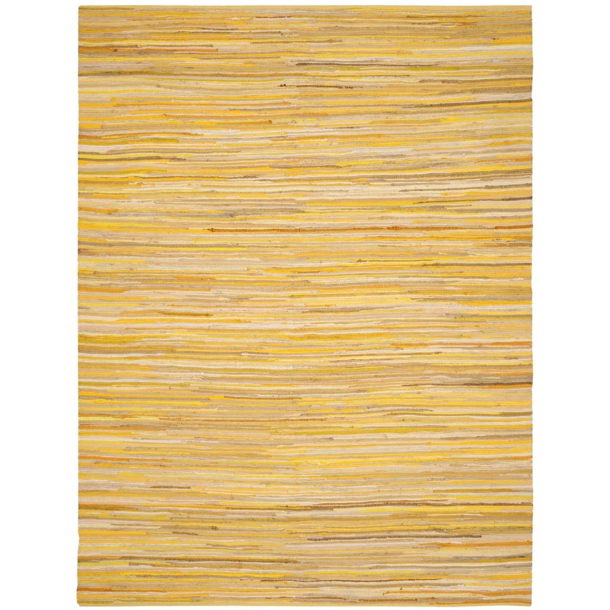 Rag Rug RAR130 Hand Woven Indoor Area Rug - Yellow/Multi - 5'x8' - Safavieh.