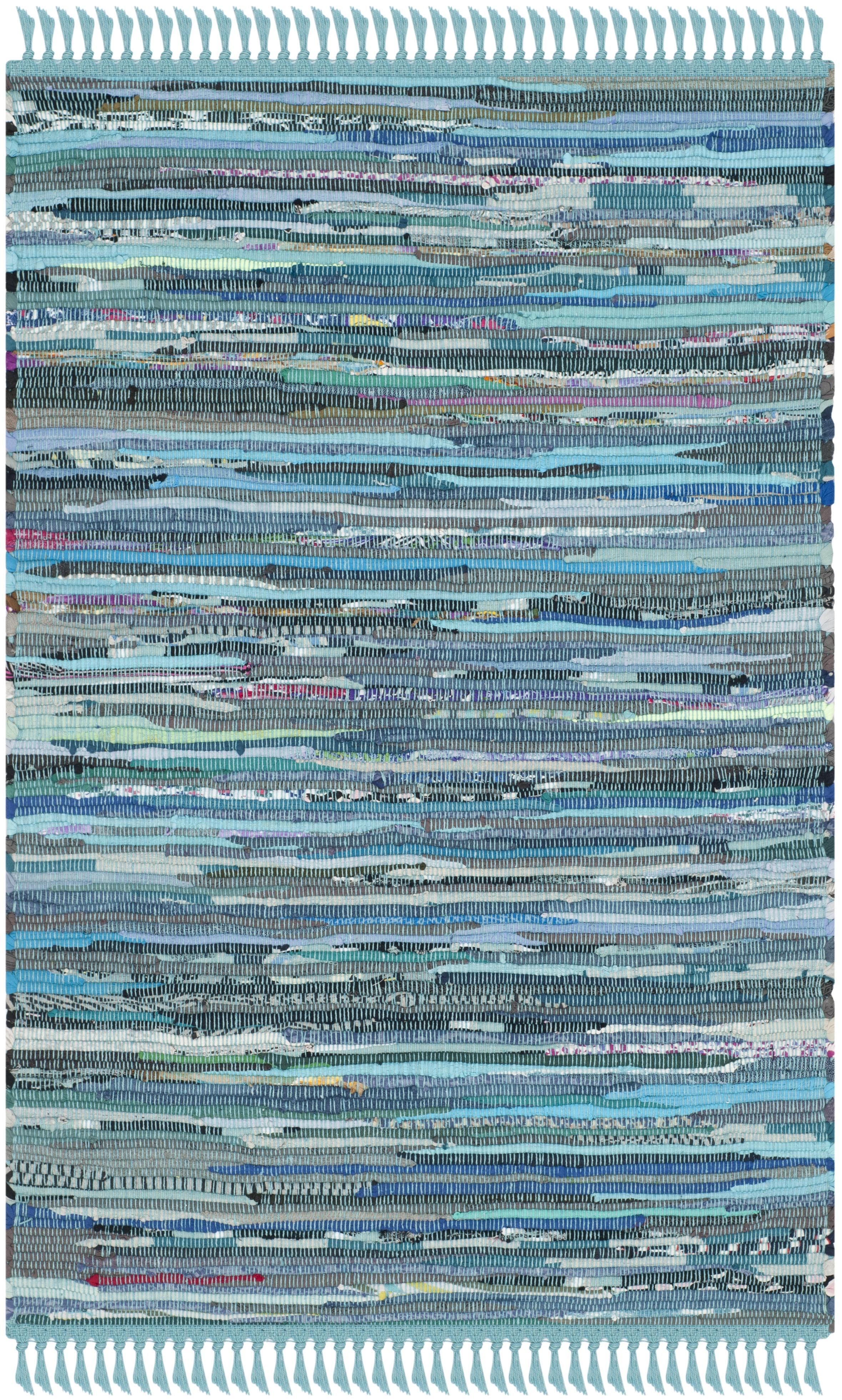 Handwoven Soft Cotton Blue Flatweave 2' x 3' Area Rug