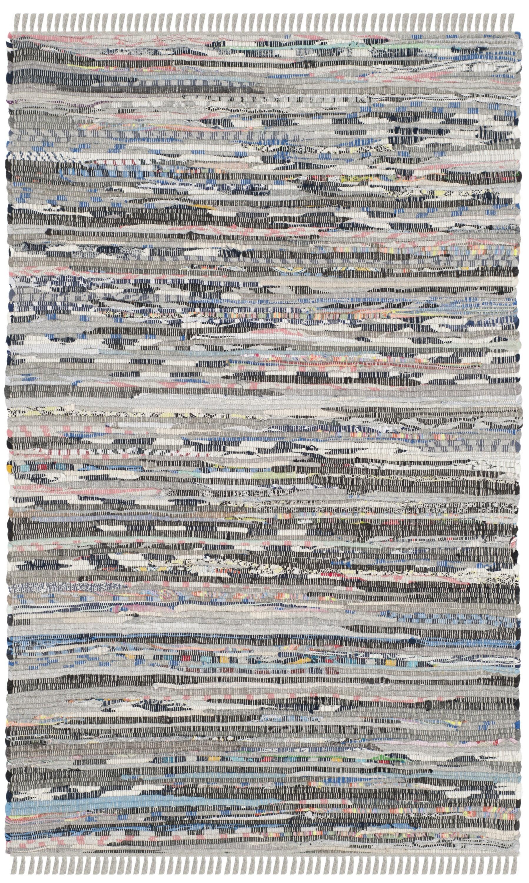 Rag Rug RAR121 Hand Woven Indoor Accent Rug - Grey - 2'6"x4' - Safavieh.