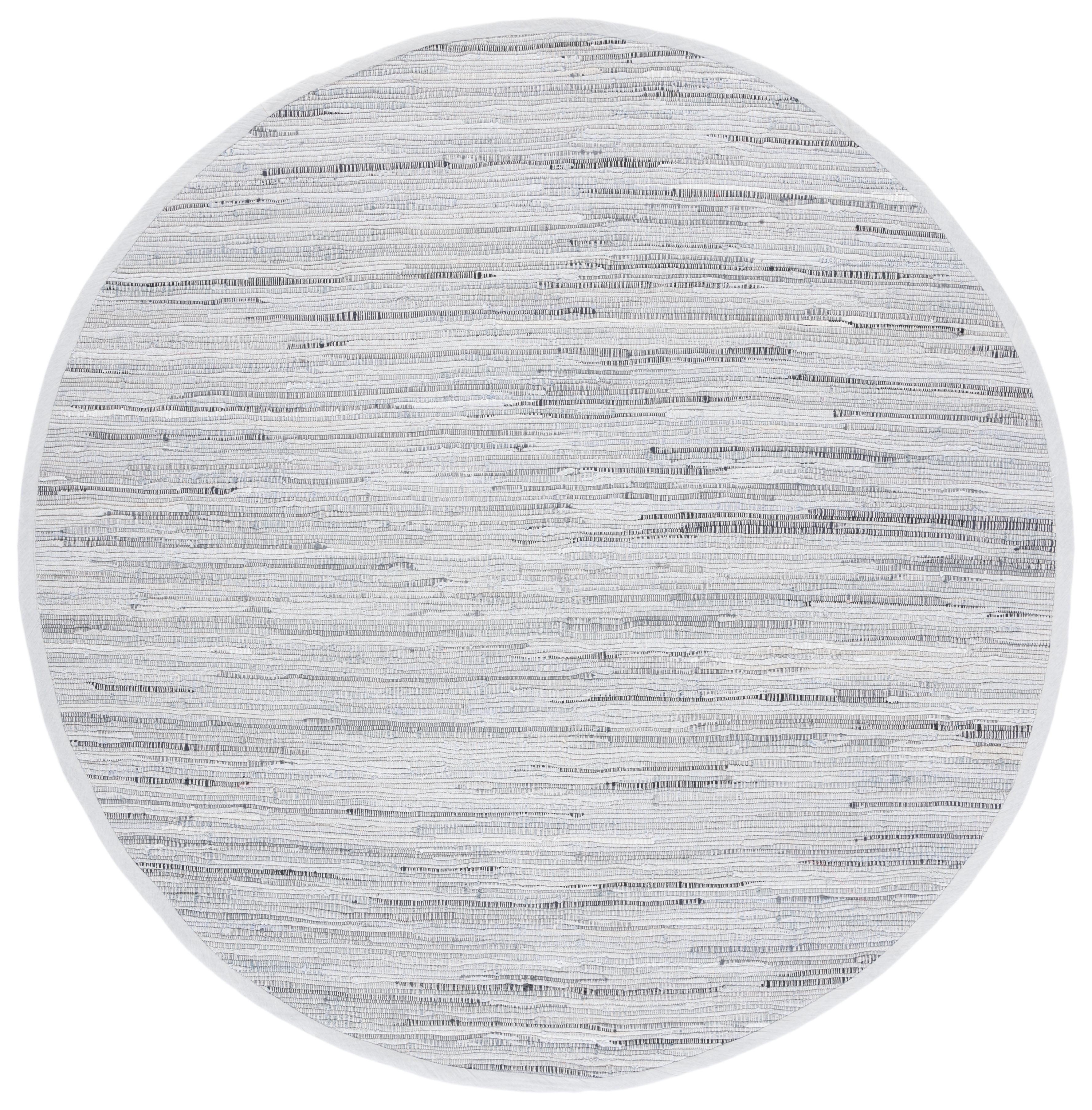 Rag Area Rug RAR121 Hand Woven Area Rug - Grey - 6' Round - Safavieh.