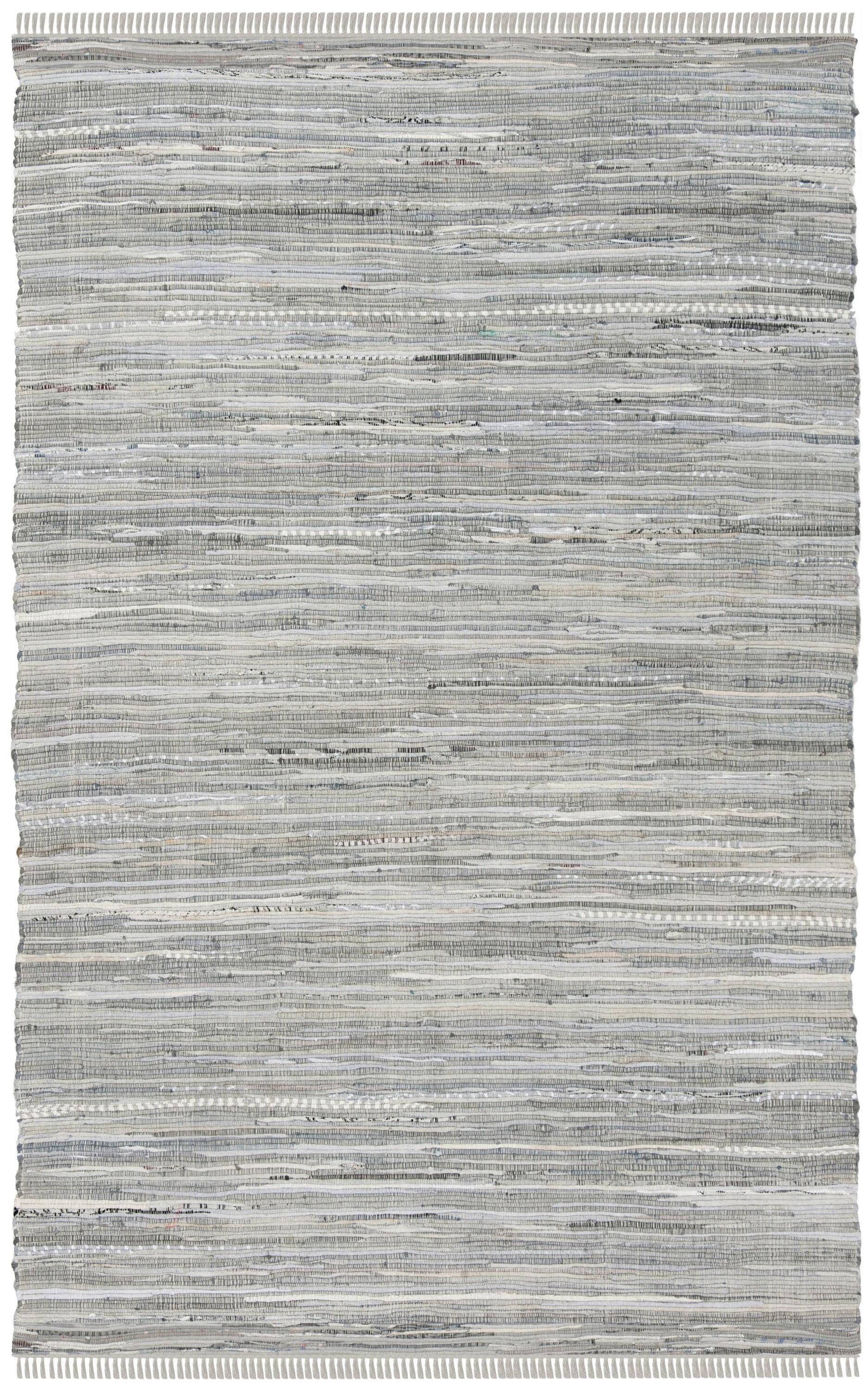 Rag Rug RAR121 Hand Woven Indoor Area Rug - Grey - 6'x9' - Safavieh.