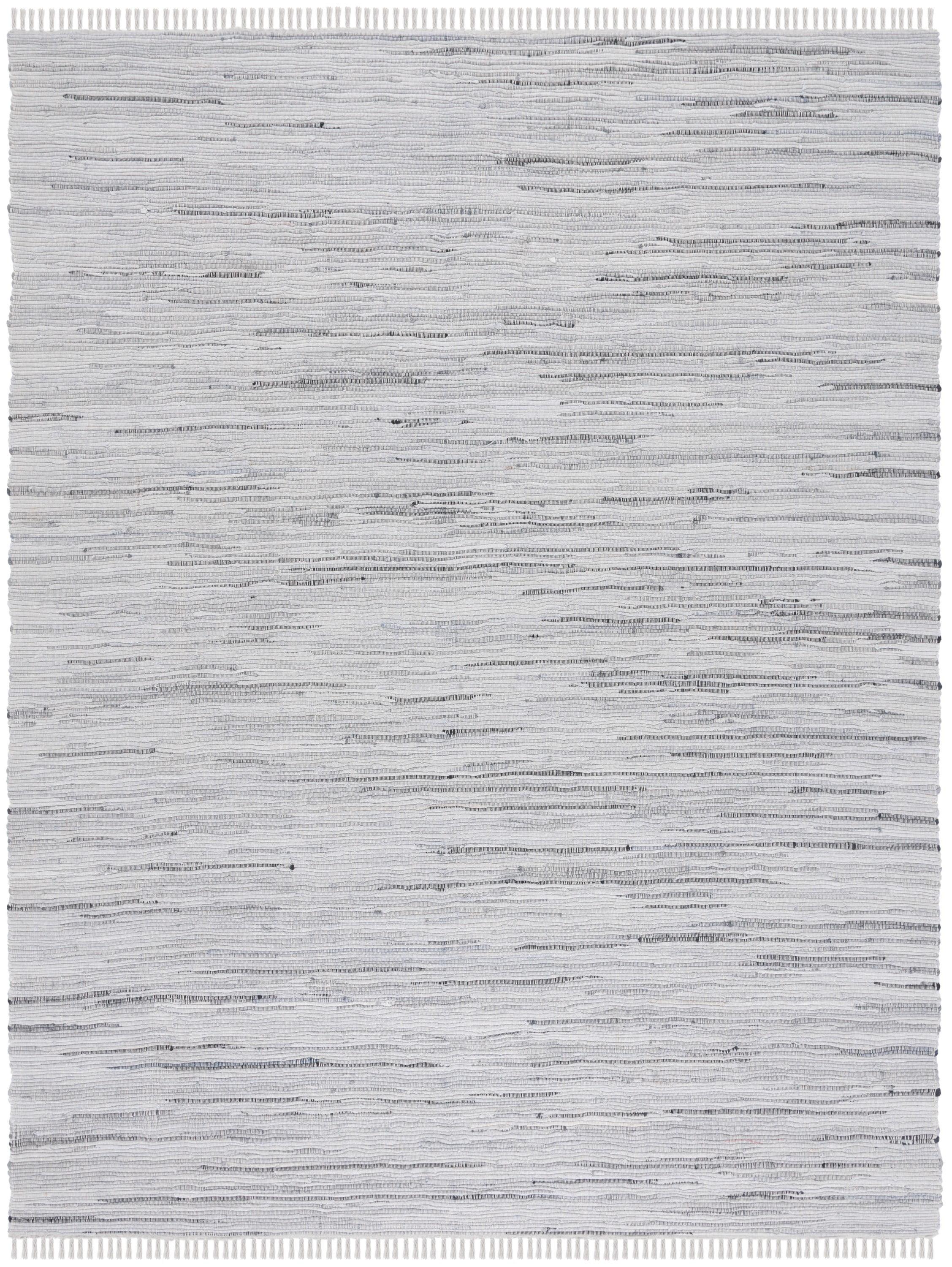 Handwoven Charismatic Gray Cotton 8' x 10' Area Rug