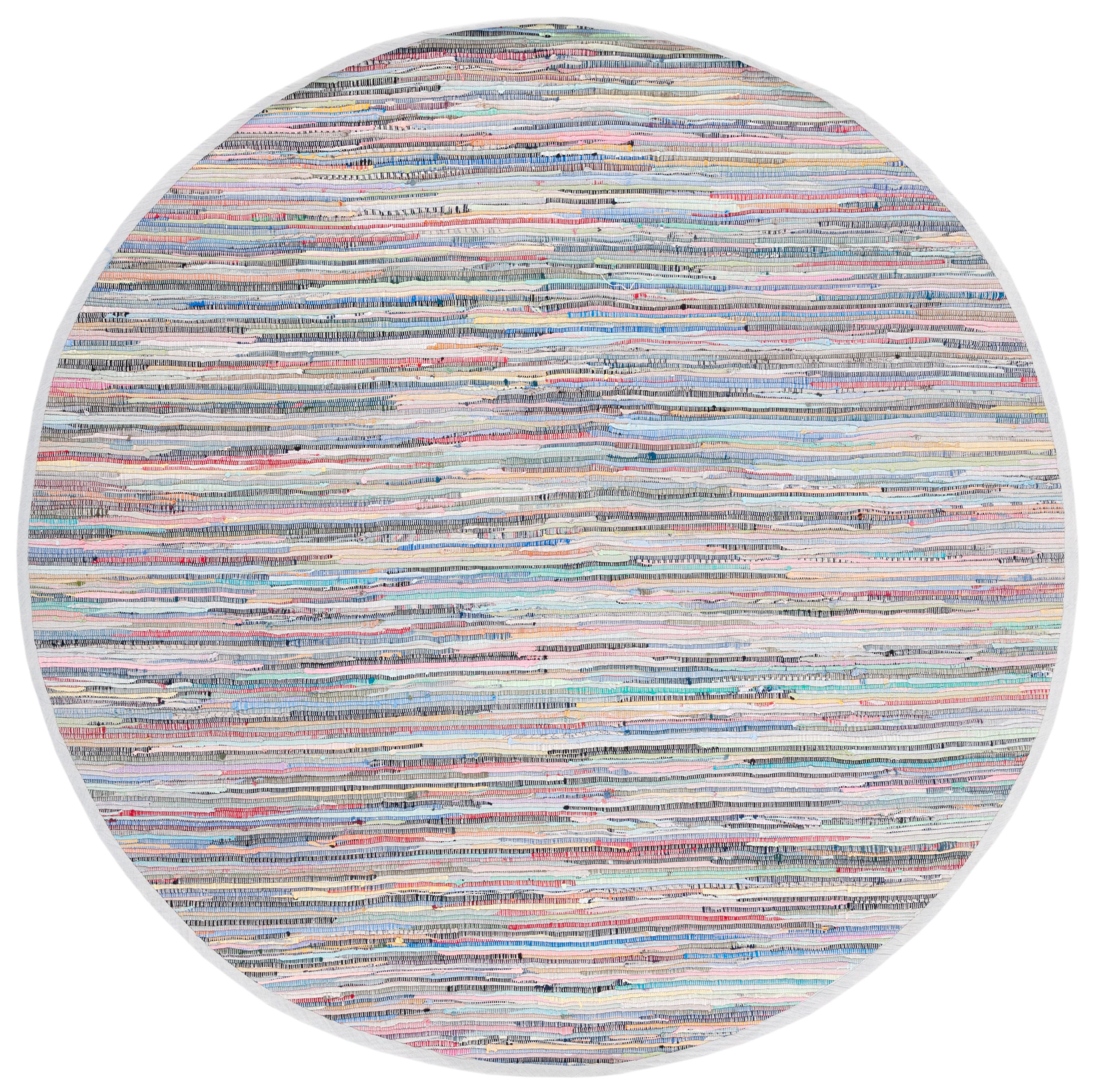 Rag Rug RAR121 Hand Woven Indoor Area Rug - Grey/Multi - 8' round - Safavieh.