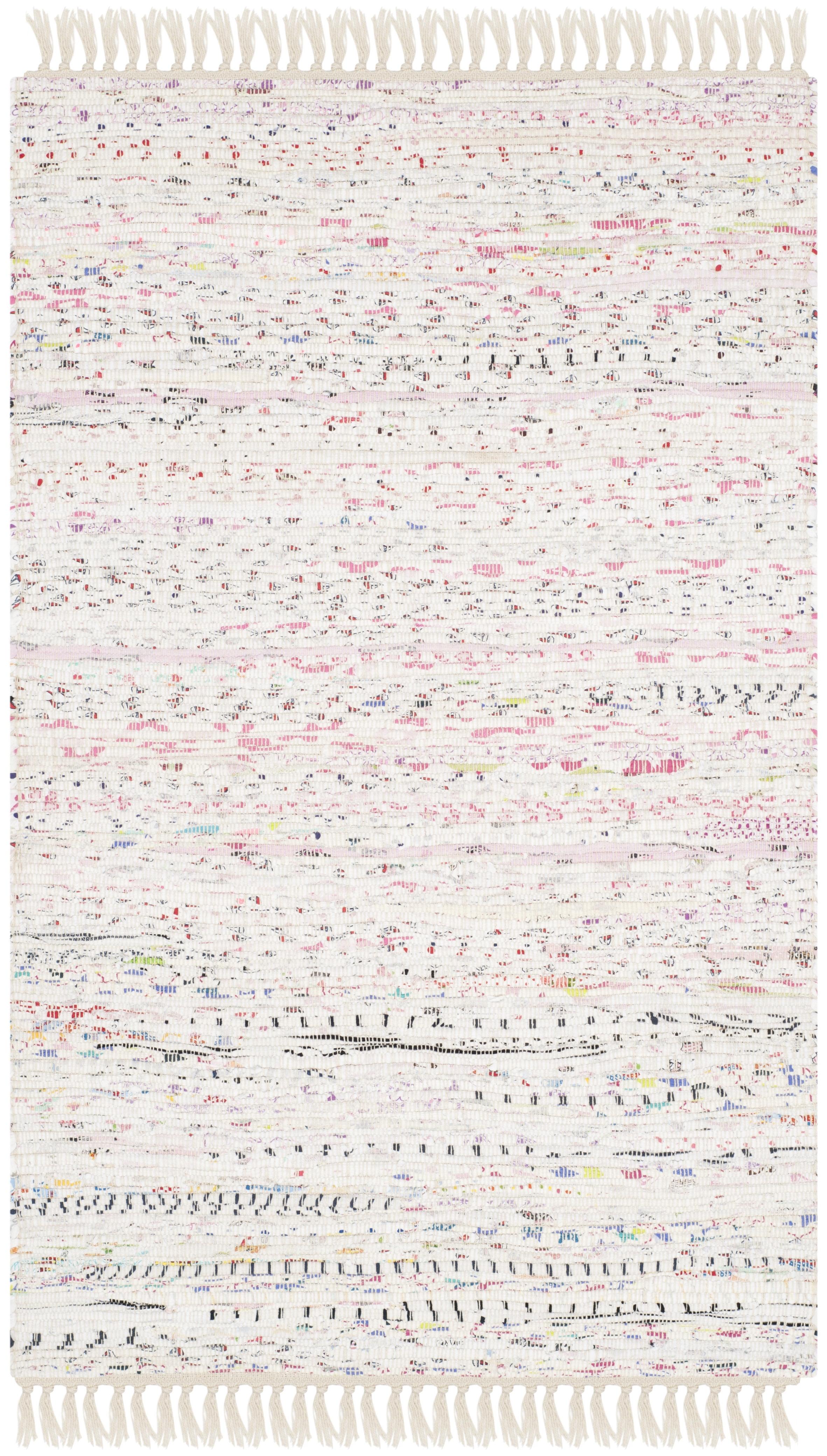 Rag Rug RAR121 Hand Woven Indoor Accent Rug - 2'6"x4' - Ivory/Multi - Safavieh