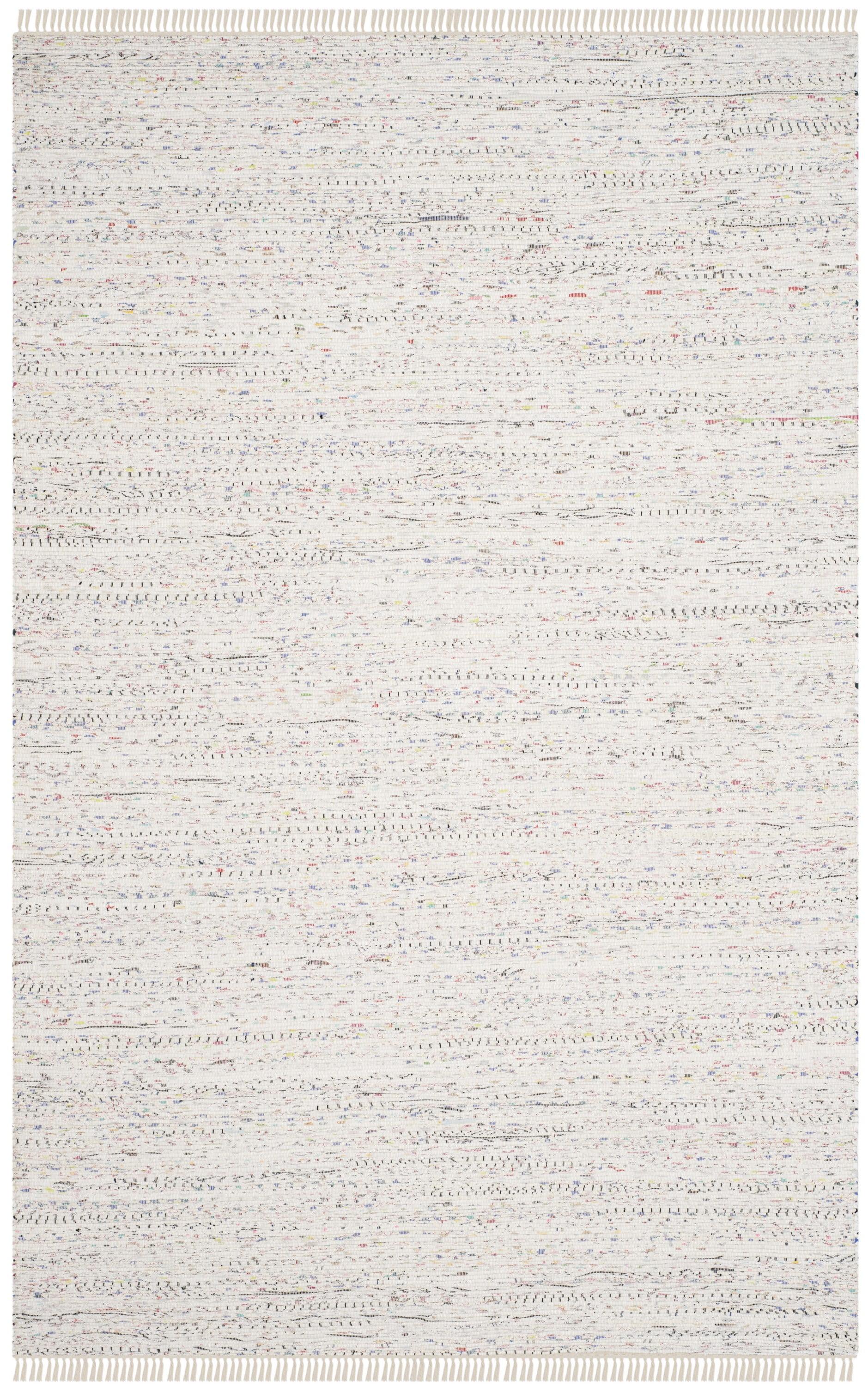 Rag Rug RAR121 Hand Woven Indoor Area Rug - 6'x9' - Ivory/Multi - Safavieh
