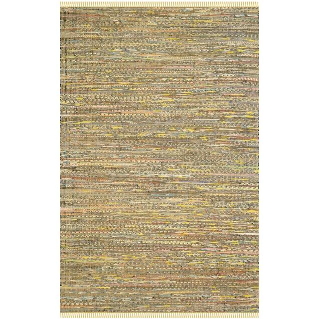 Rag Rug RAR121 Hand Woven Indoor Area Rug - Yellow/Multi - 6'x9' - Safavieh.