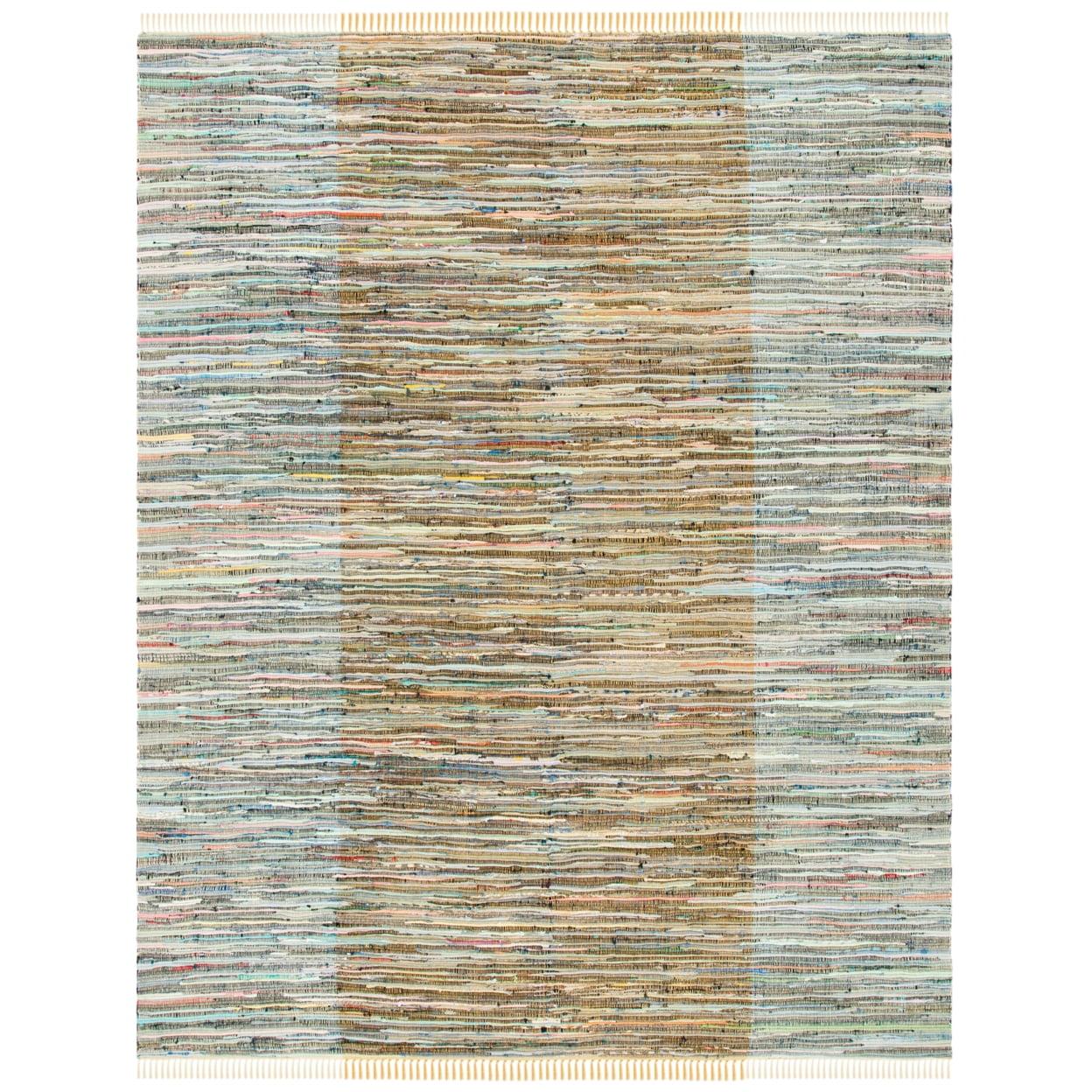 Rag Area Rug RAR122 Hand Woven Area Rug - Rust/Gold - 4'x6' - Safavieh.