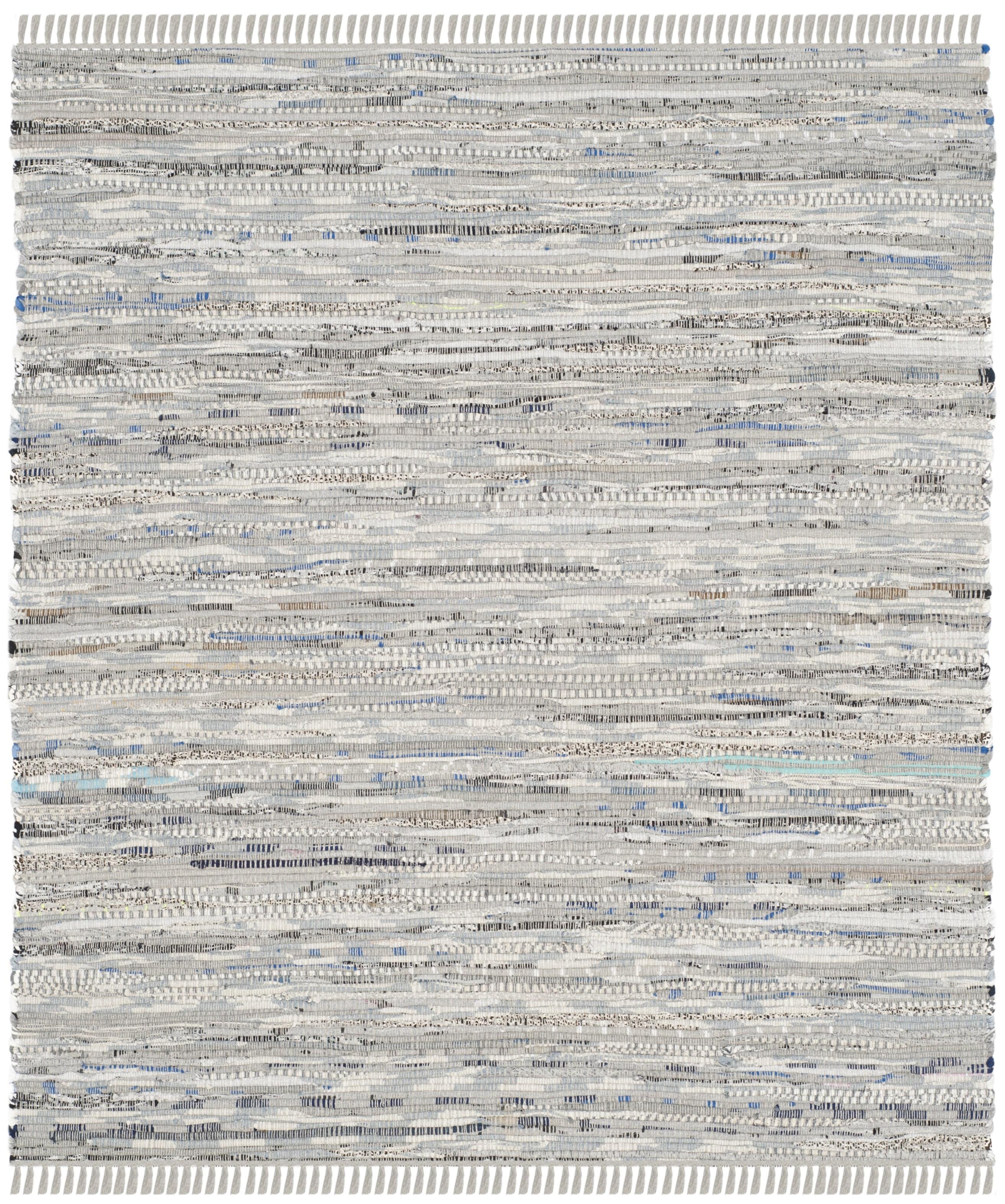 Rag Area Rug RAR121 Hand Woven Area Rug - Grey - 3'x3' - Safavieh.