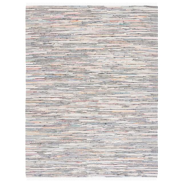 Rag Rug RAR125 Hand Woven Indoor Area Rug - Ivory/Multi - 8'x10' - Safavieh.