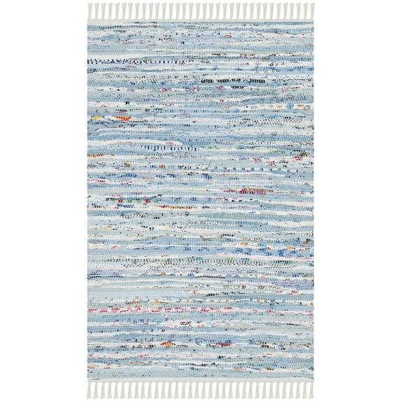 Rag Rug RAR125 Hand Woven Indoor Accent Rug - Light Blue/Multi - 2'x3' - Safavieh.