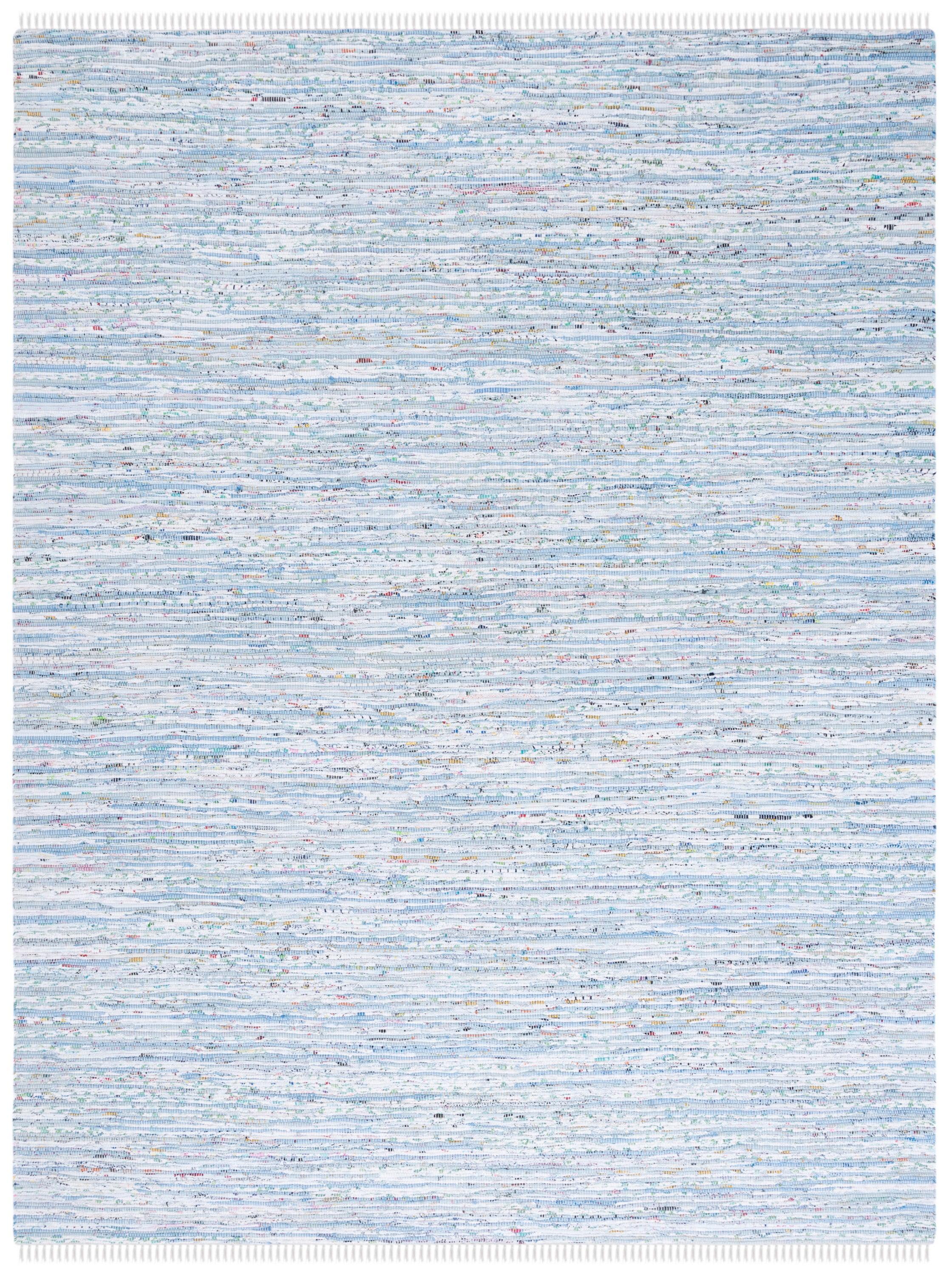 Rag Rug RAR125 Hand Woven Indoor Area Rug - Light Blue/Multi - 8'9"x11'9" - Safavieh.