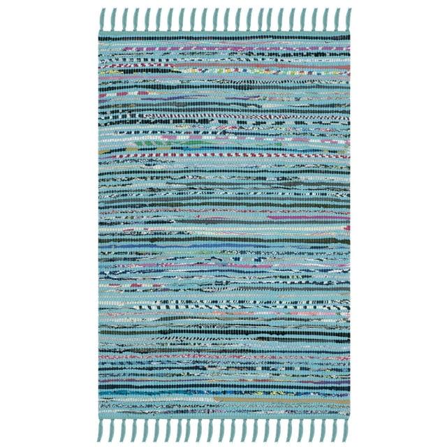 Rag Rug RAR125 Hand Woven Indoor Accent Rug - Turquoise/Multi - 2'x3' - Safavieh.