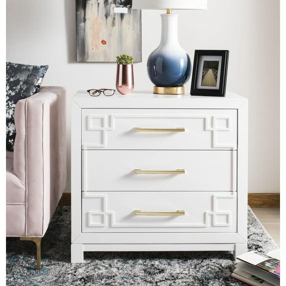 Raina 3 Drawer Chest - CHS6412 - White/Gold - Safavieh