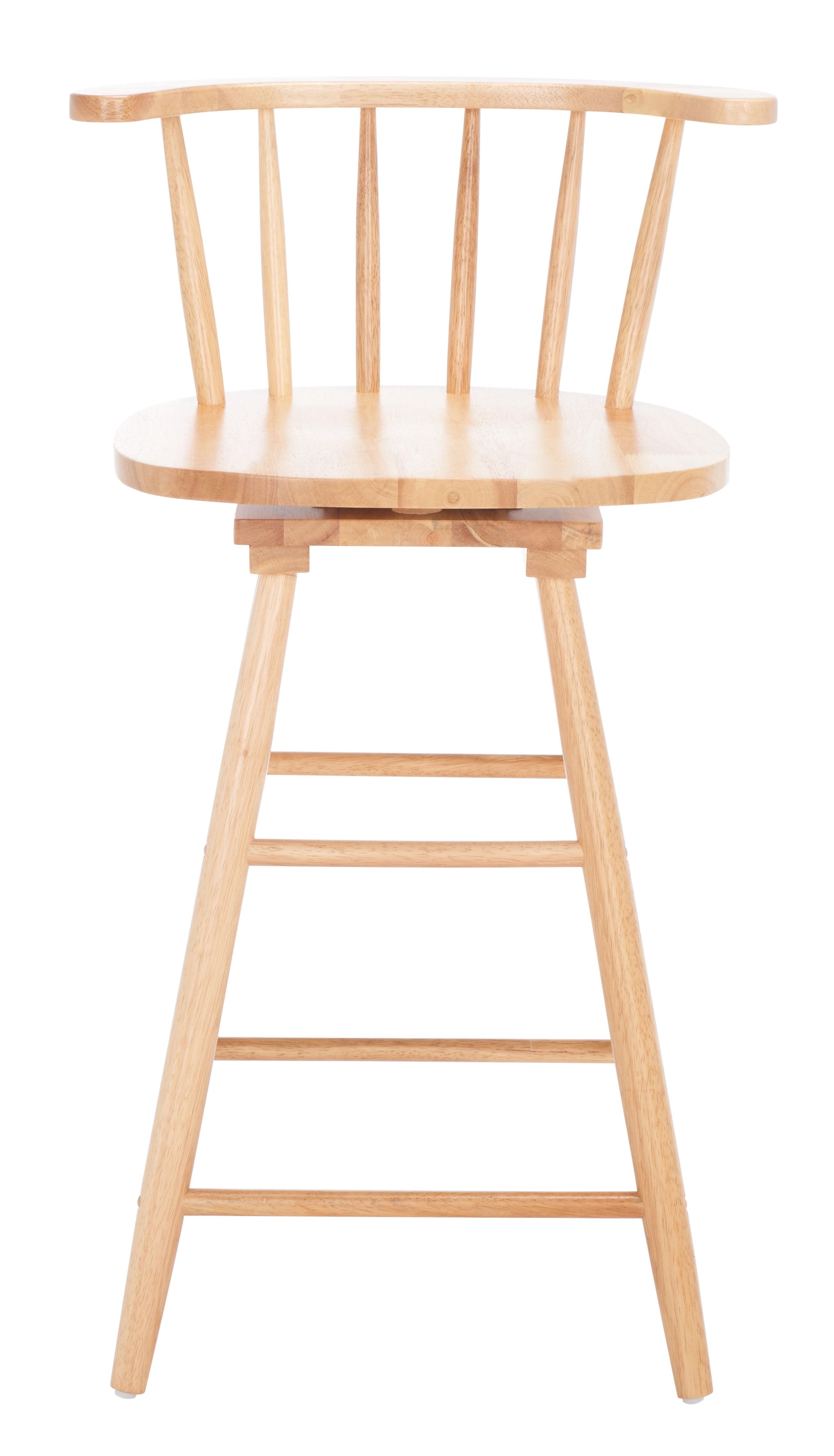 Natural Wood Swivel Windsor Counter Stool