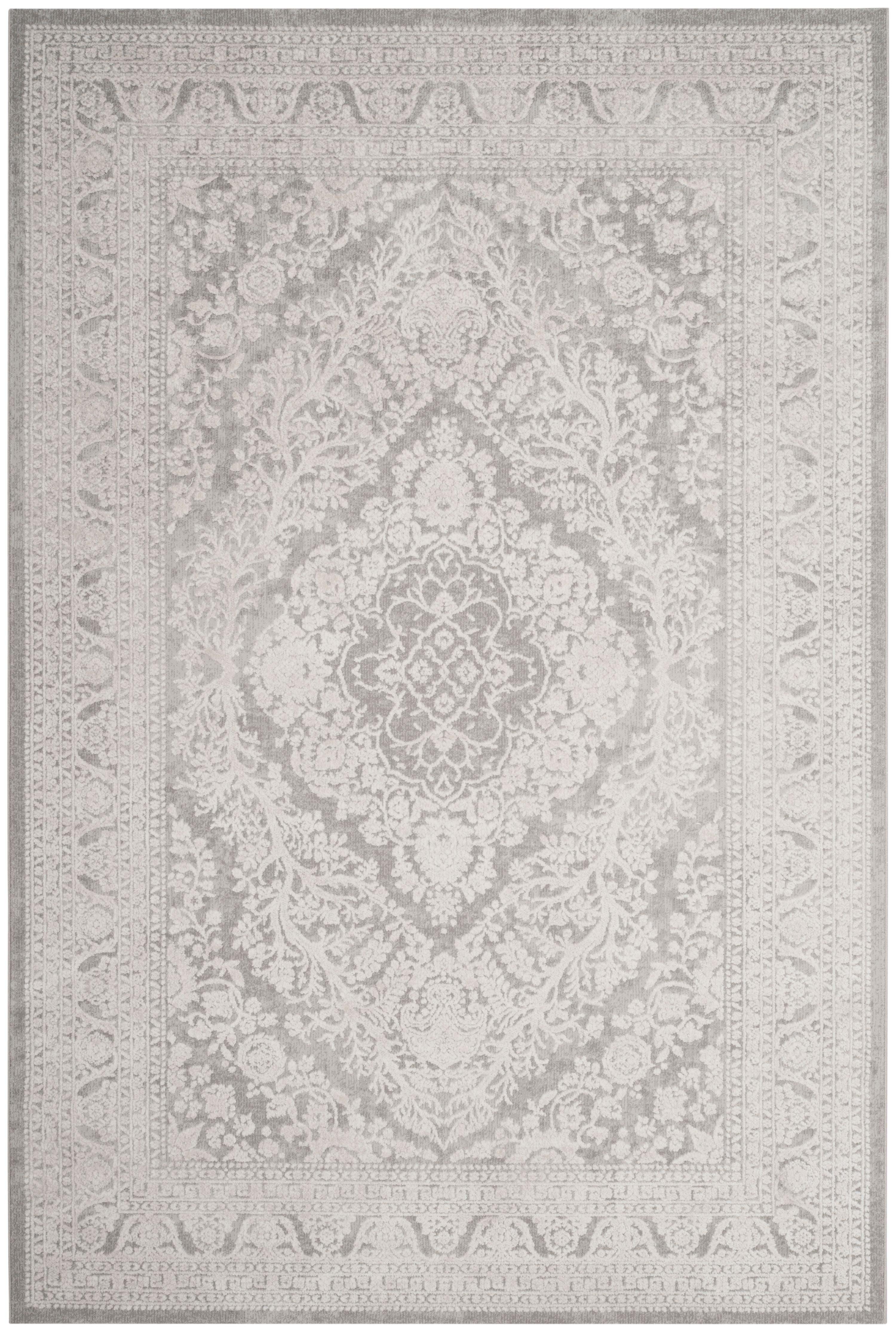 SAFAVIEH Reflection Alayna Traditional Area Rug, Light Grey/Cream, 9' x 12'