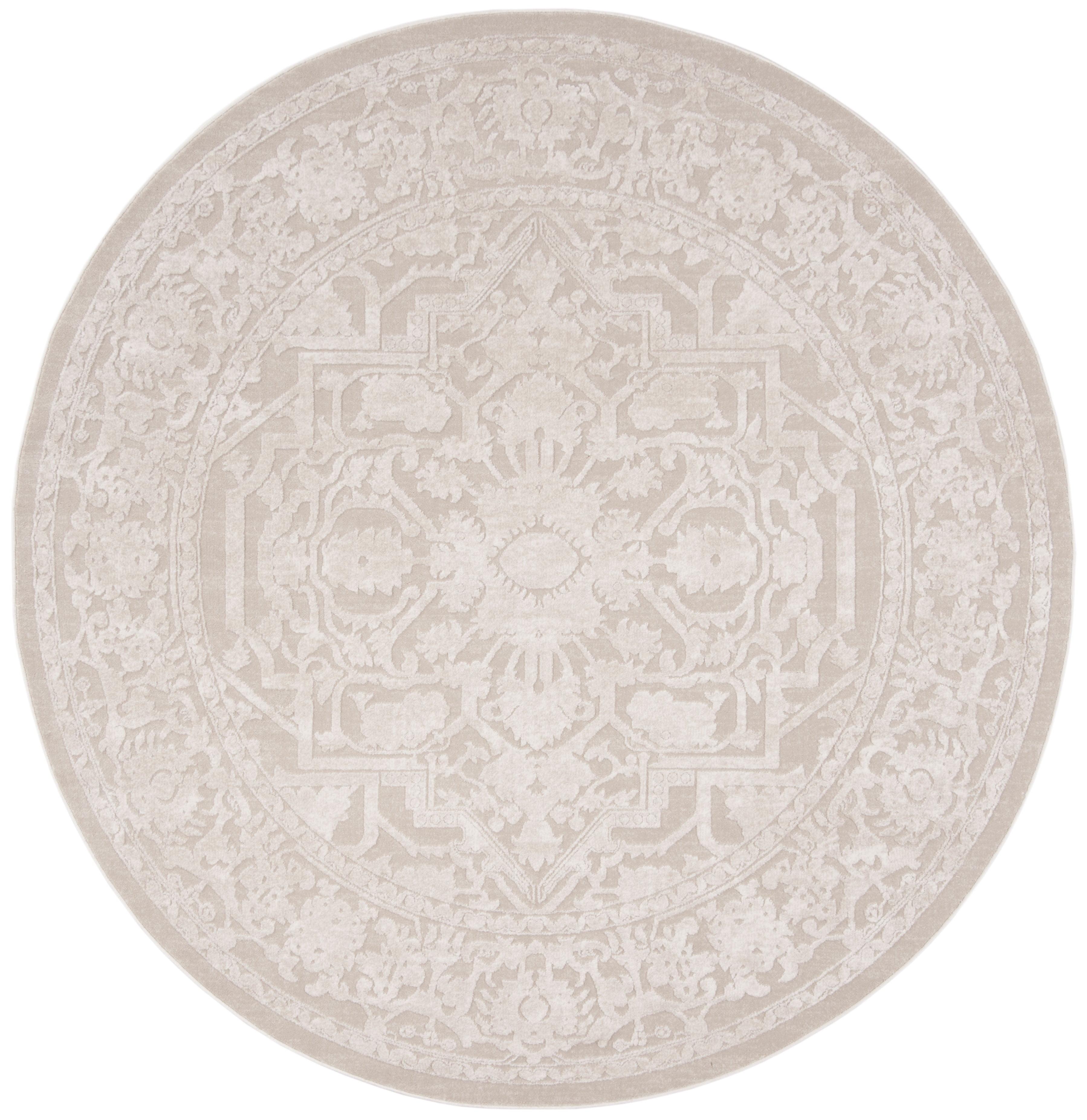 Reflection RFT665 Power Loomed Indoor Area Rug - 6'7" Round - Creme/Ivory - Safavieh