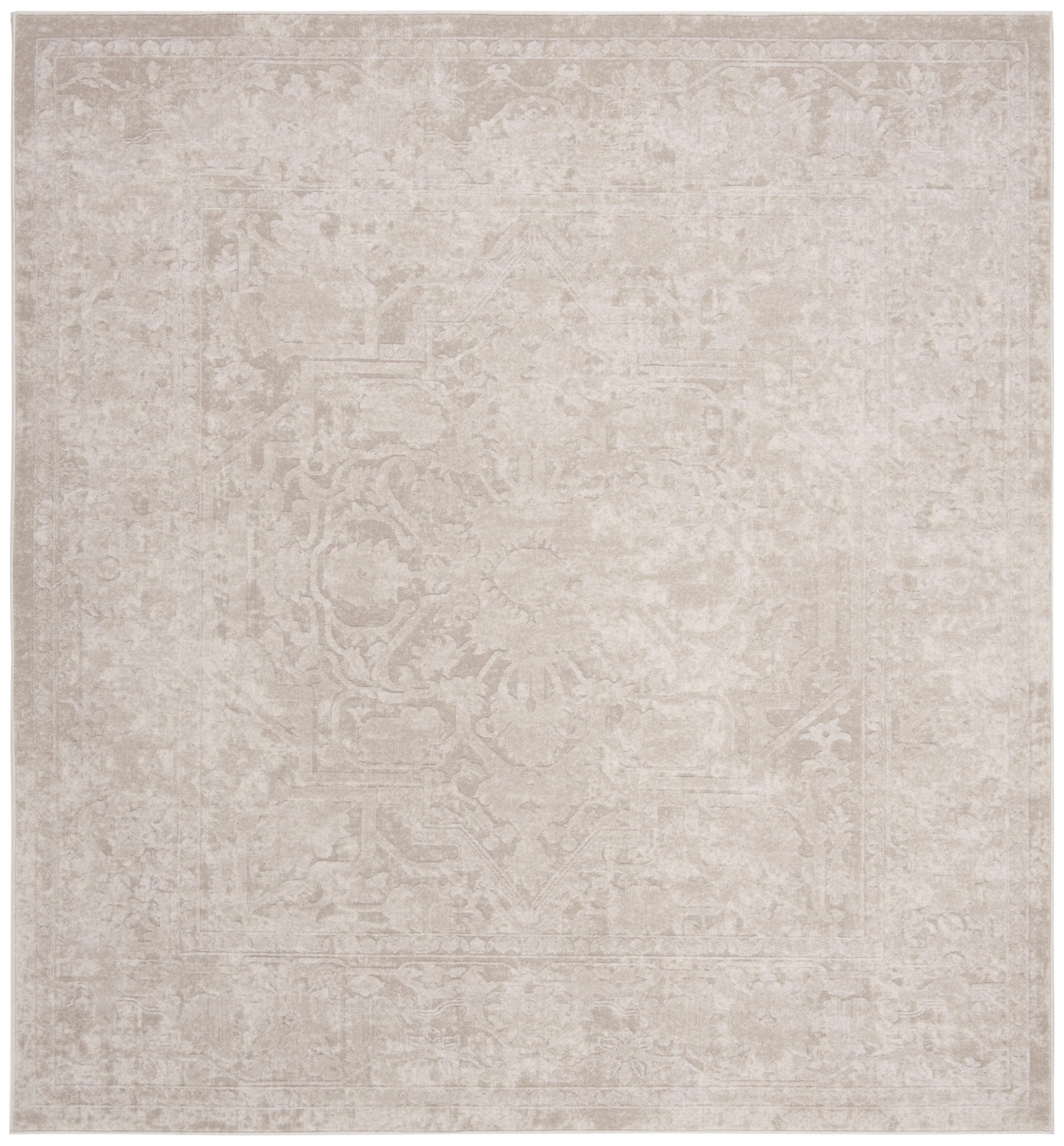 SAFAVIEH Reflection Christy Traditional Area Rug, Cream/Ivory, 8' x 8' Square