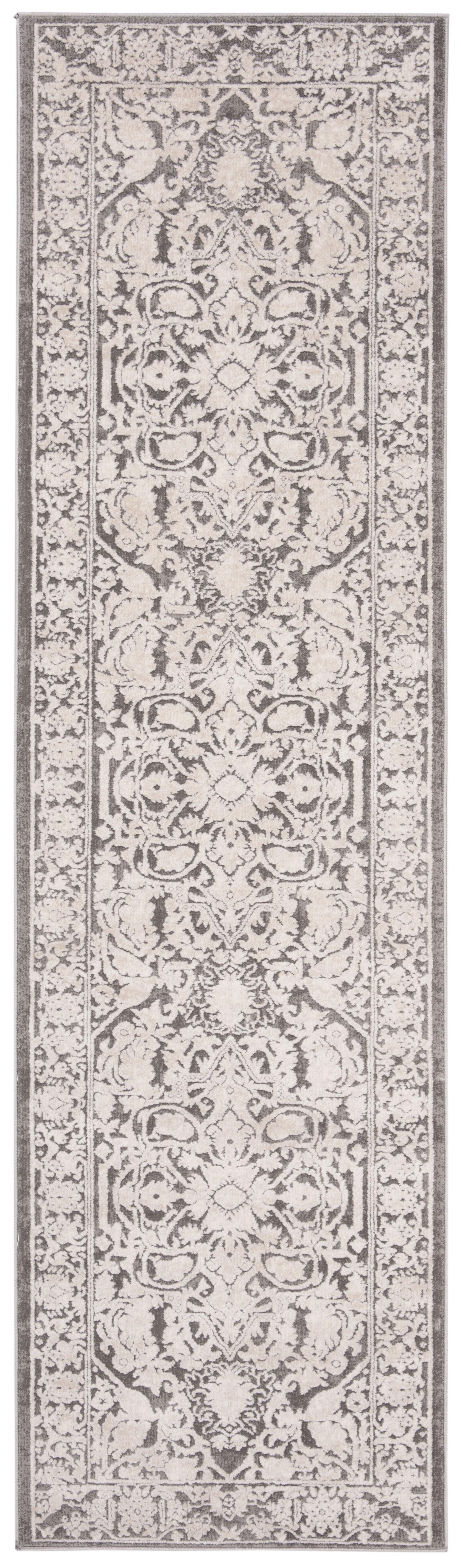 SAFAVIEH Reflection Christy Traditional Runner Rug, Dark Grey/Cream, 2'3" x 6'