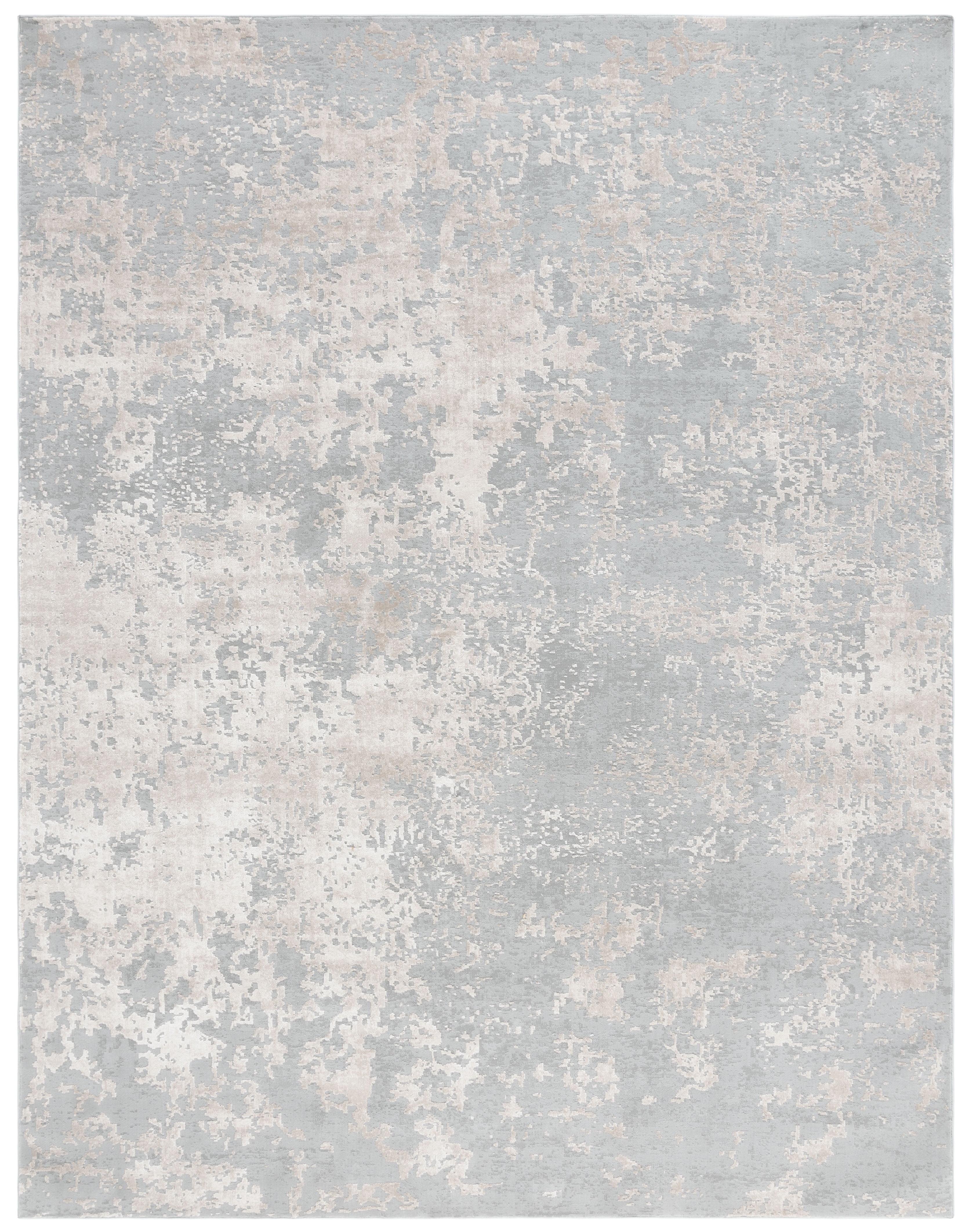 Gray Floral 8' x 10' Synthetic Easy Care Rug