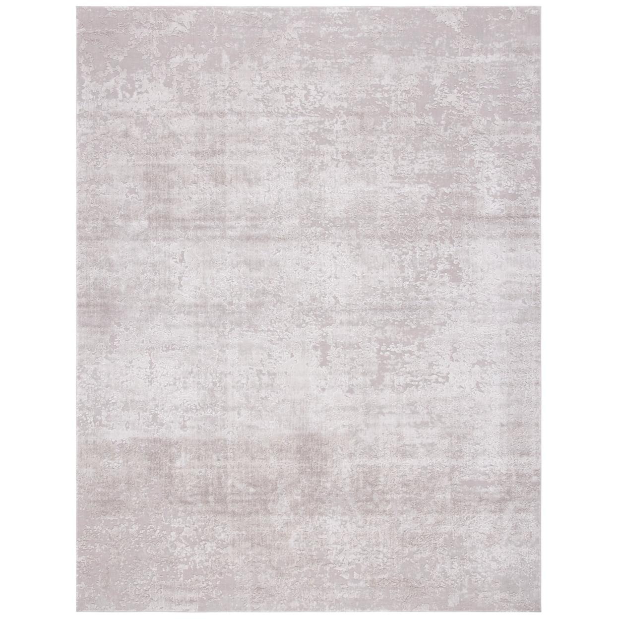 Gray Floral 8' x 10' Synthetic Easy Care Rug