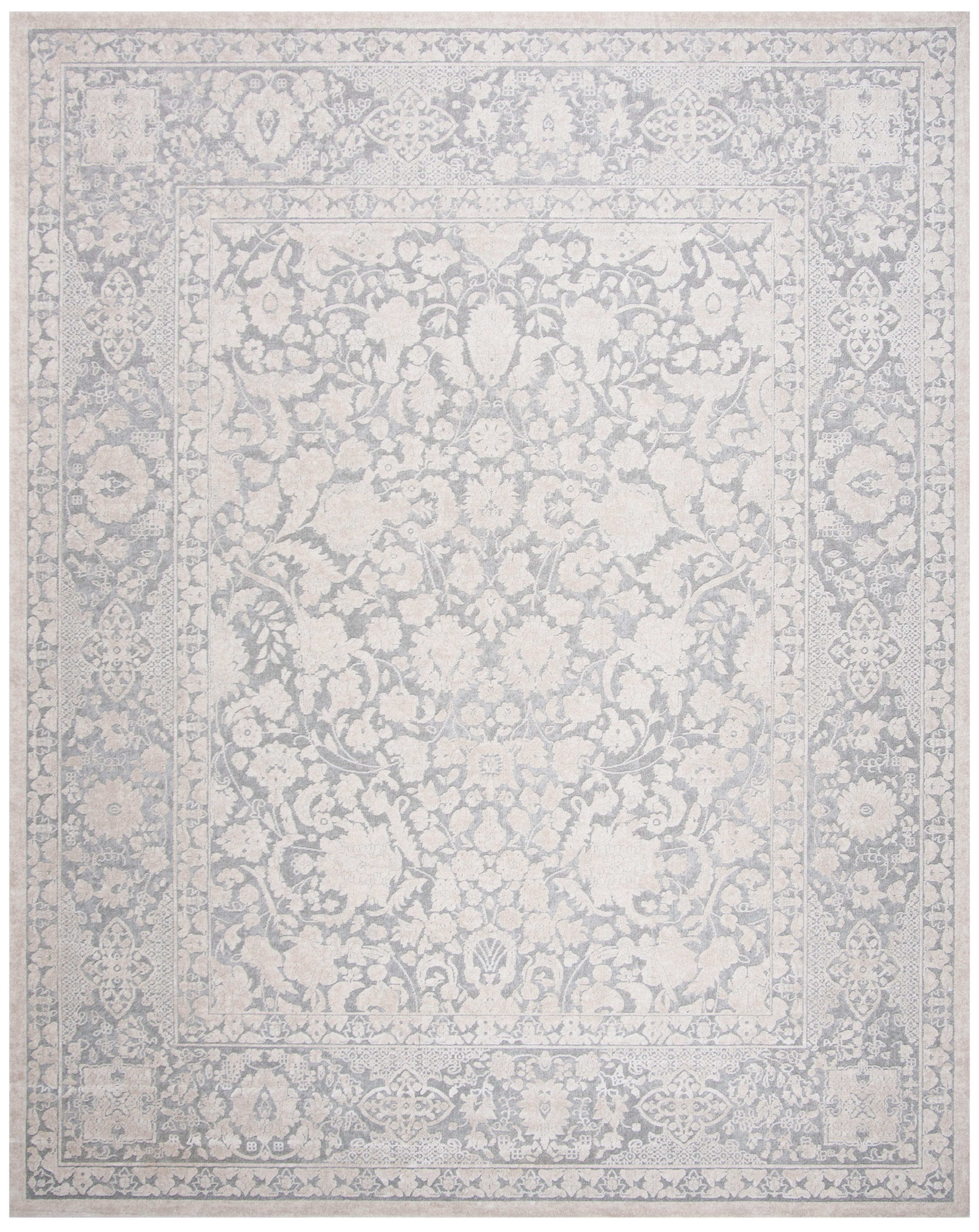 SAFAVIEH Reflection Dermot Traditional Area Rug, Light Grey/Cream, 9' x 12'