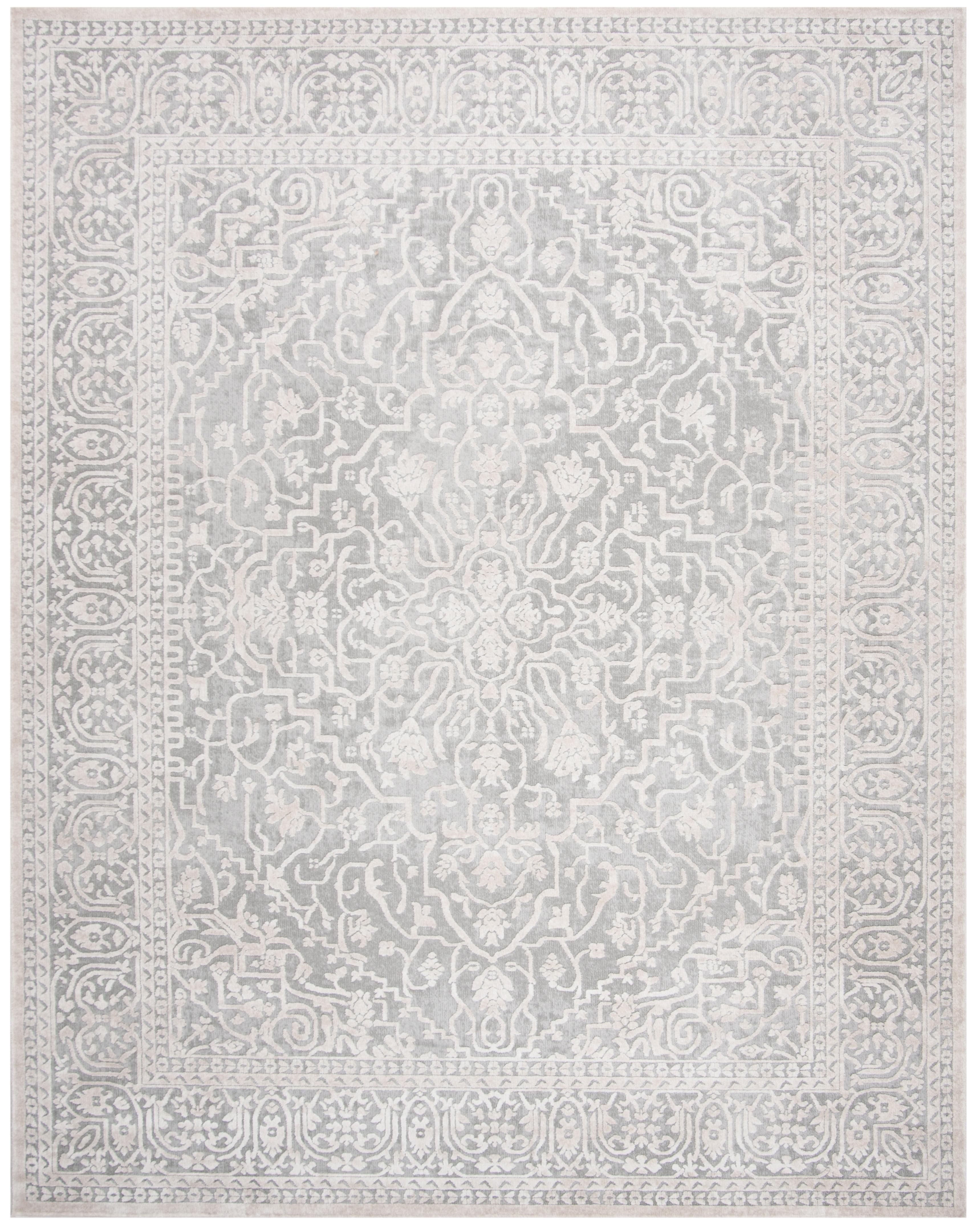 SAFAVIEH Reflection Dolkar Traditional Area Rug, Light Grey/Cream, 9' x 12'